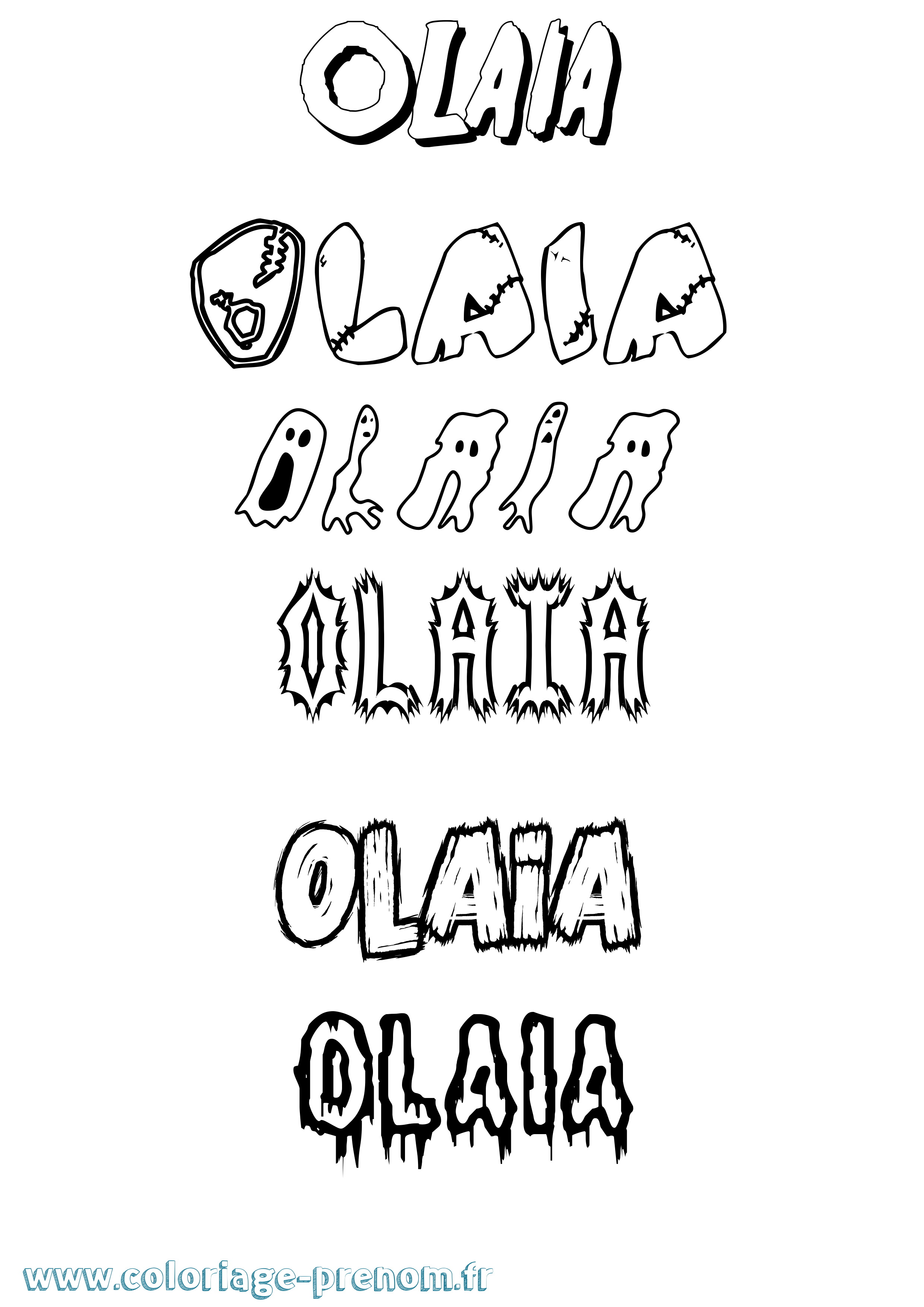 Coloriage Olaia Frisson Coloriage prénom Olaia Frisson