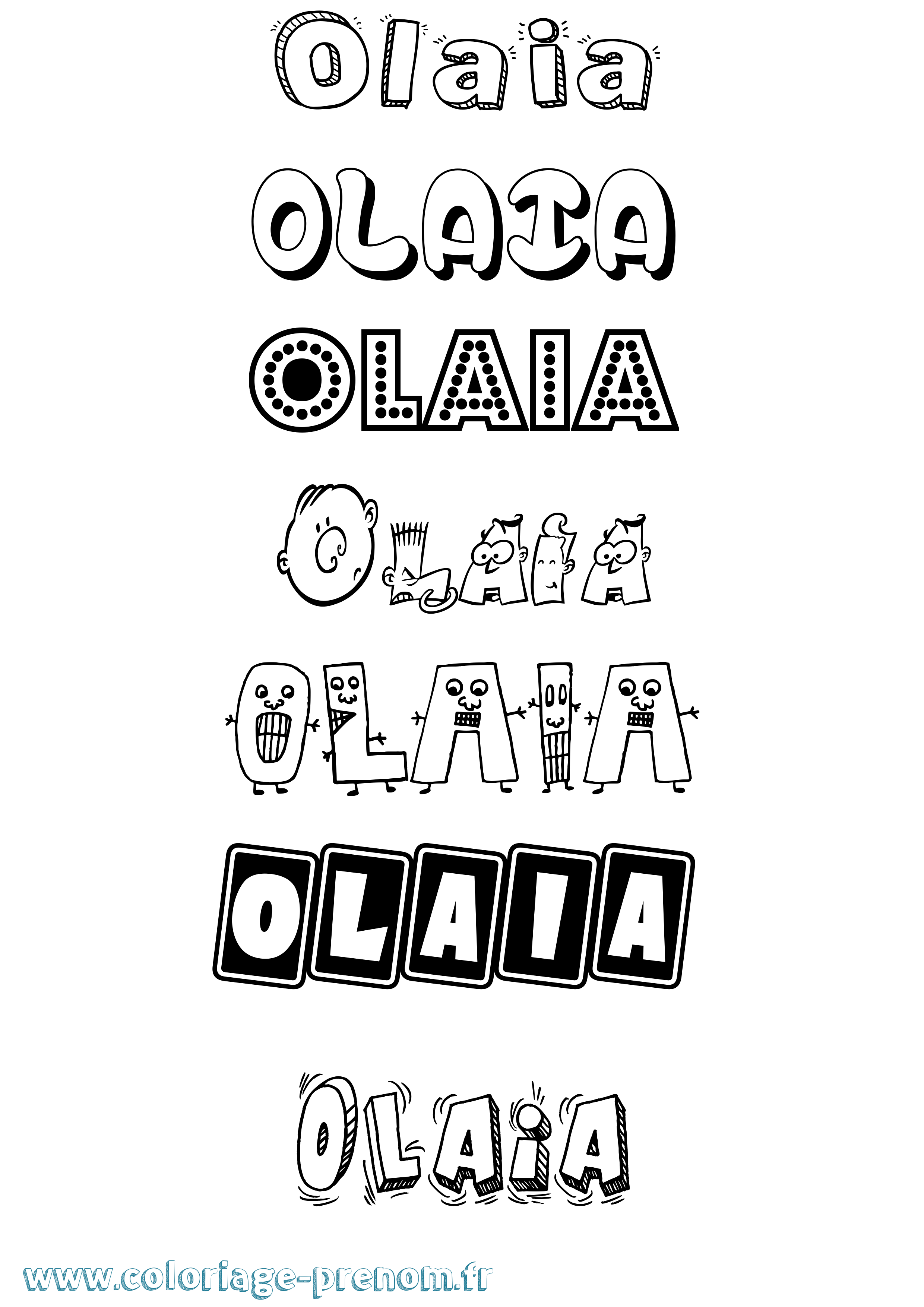 Coloriage prénom Olaia Fun
