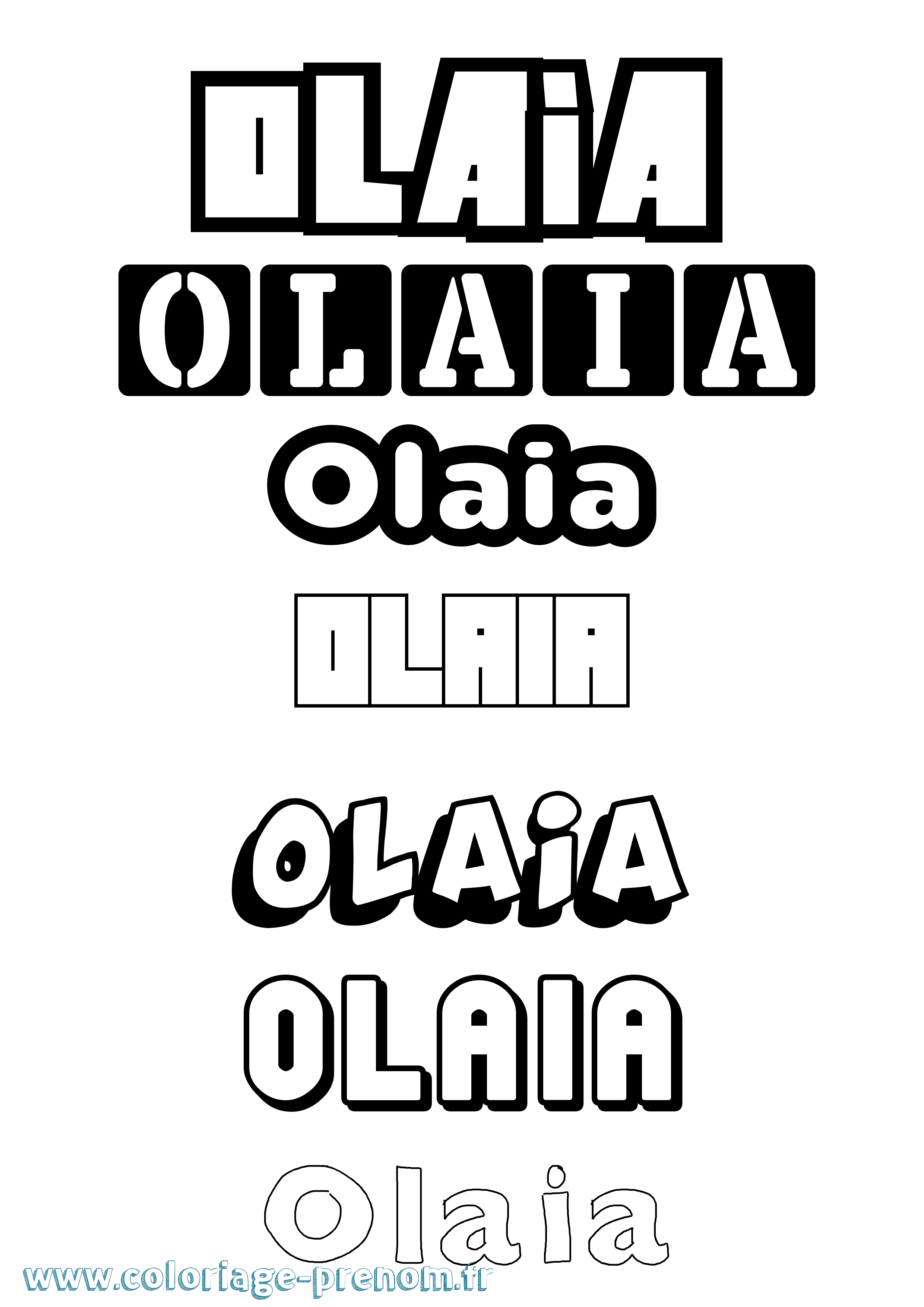 Coloriage prénom Olaia Simple