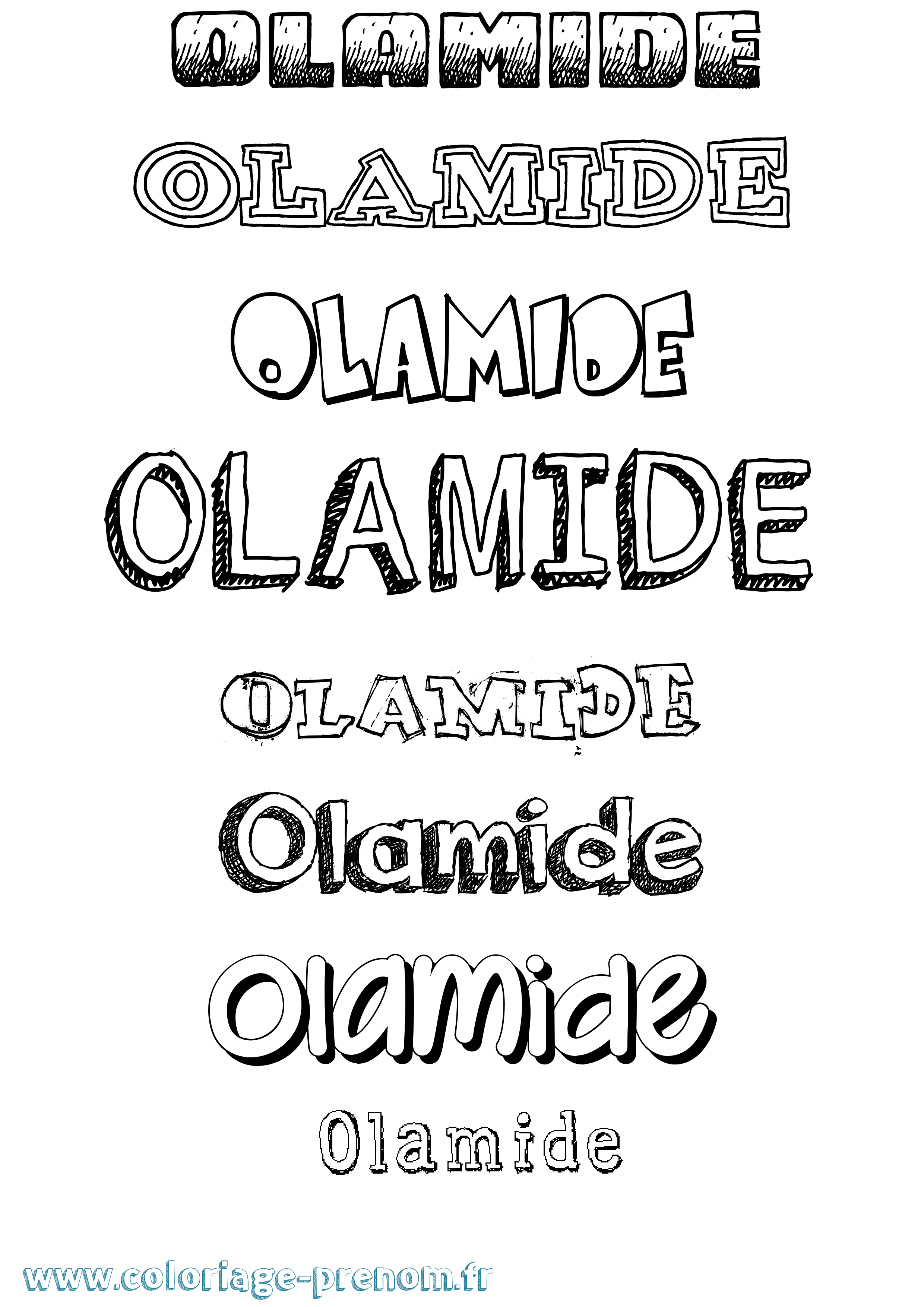 Coloriage prénom Olamide Dessiné
