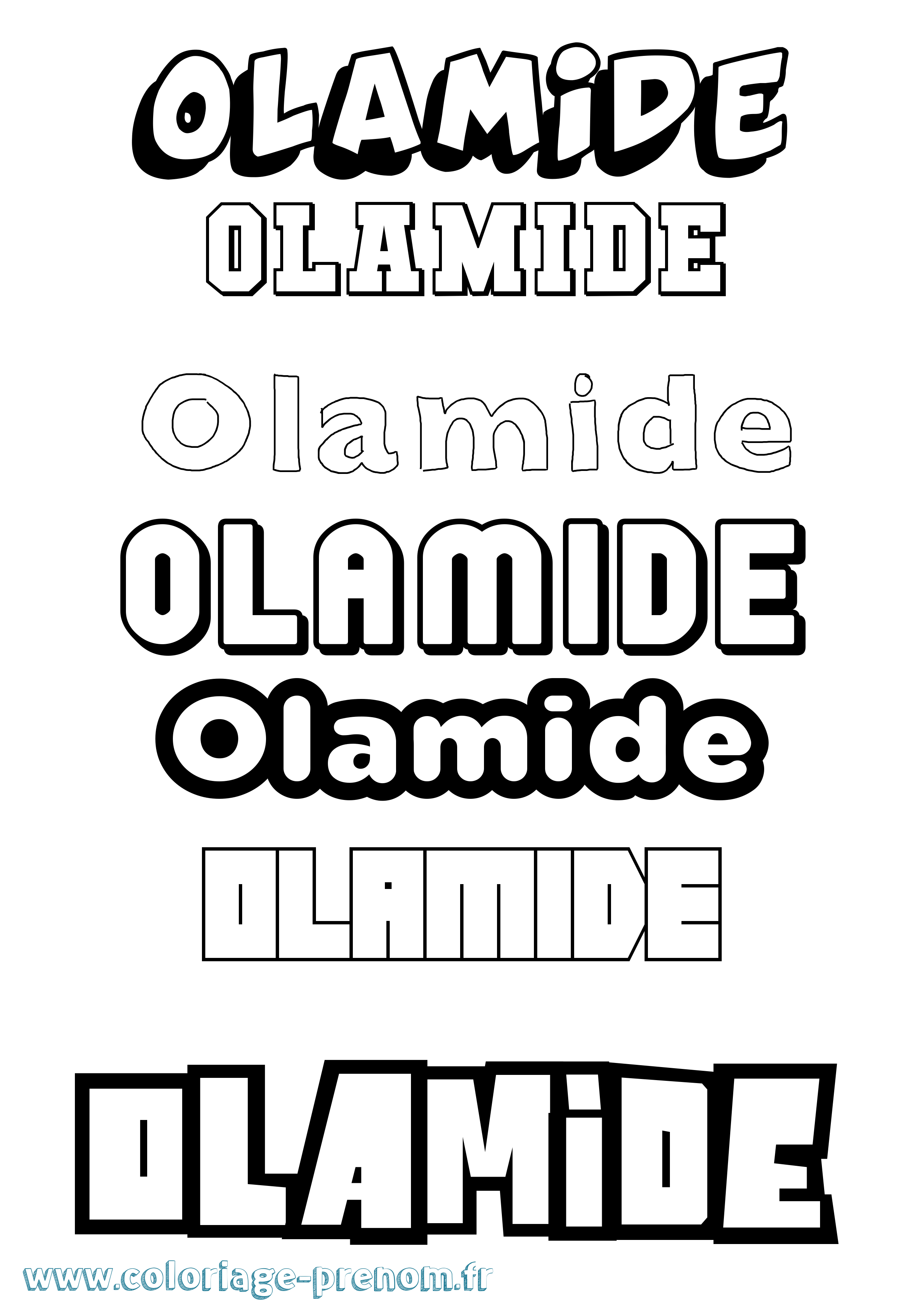Coloriage prénom Olamide Simple