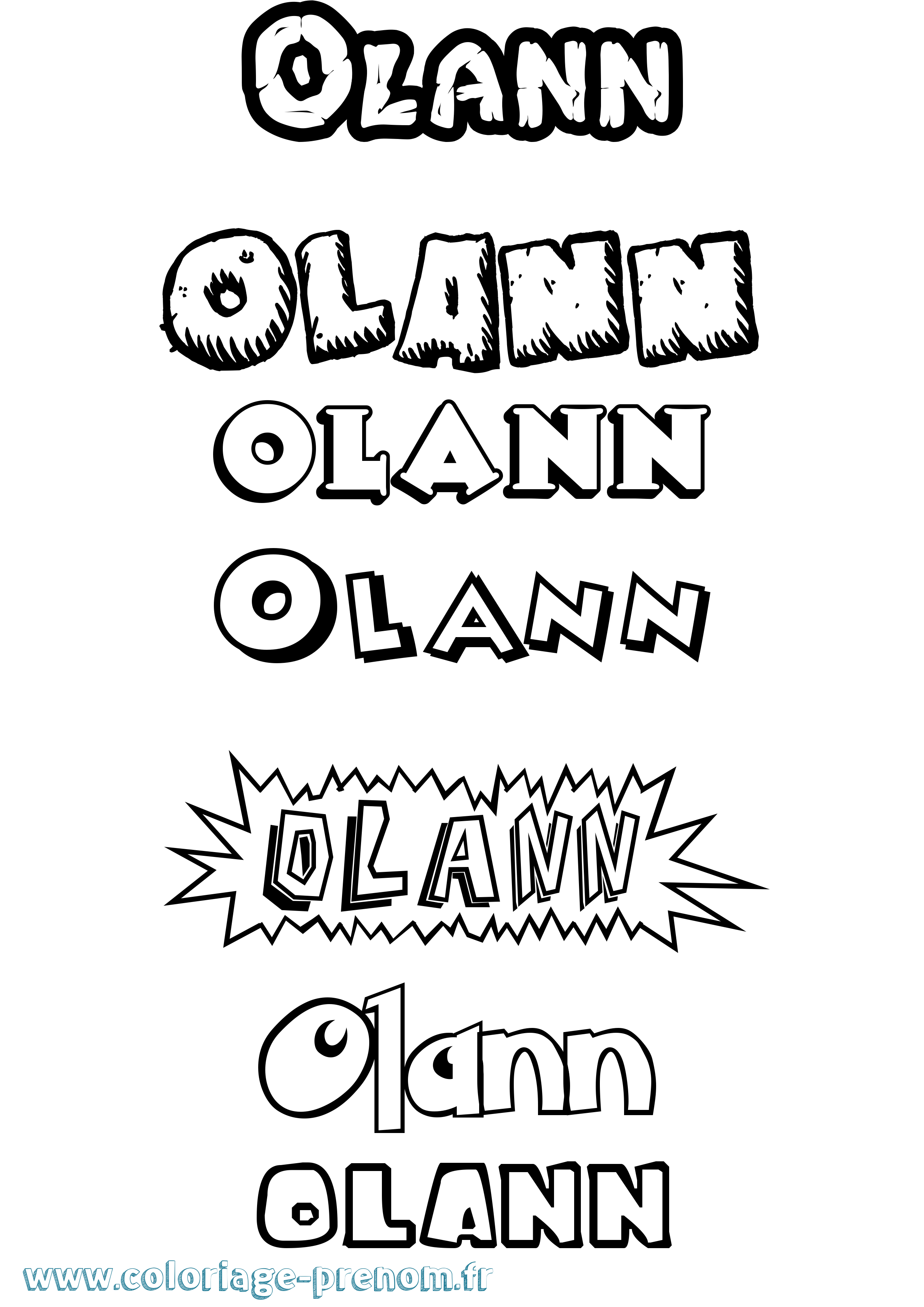 Coloriage prénom Olann Dessin Animé