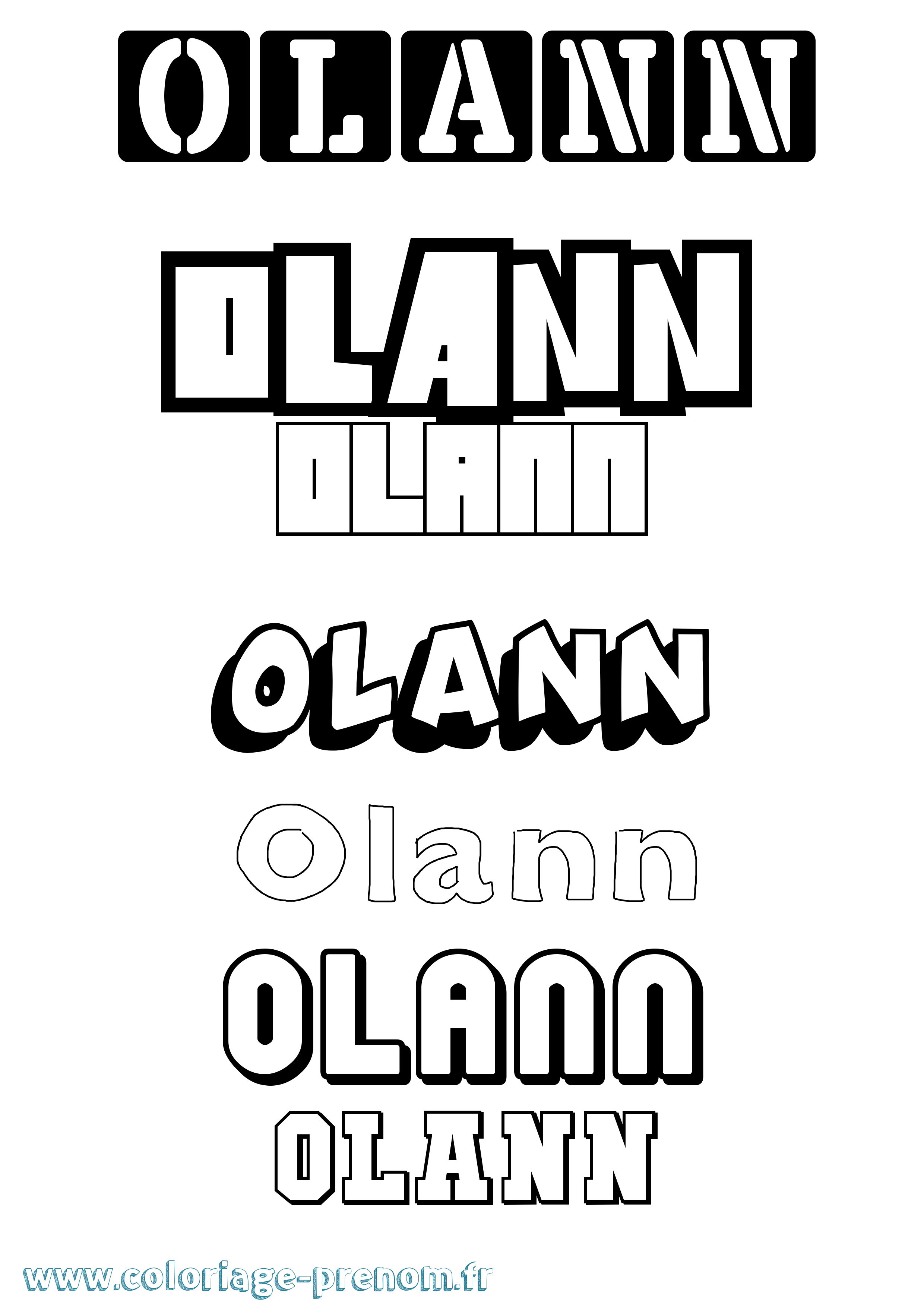 Coloriage prénom Olann Simple