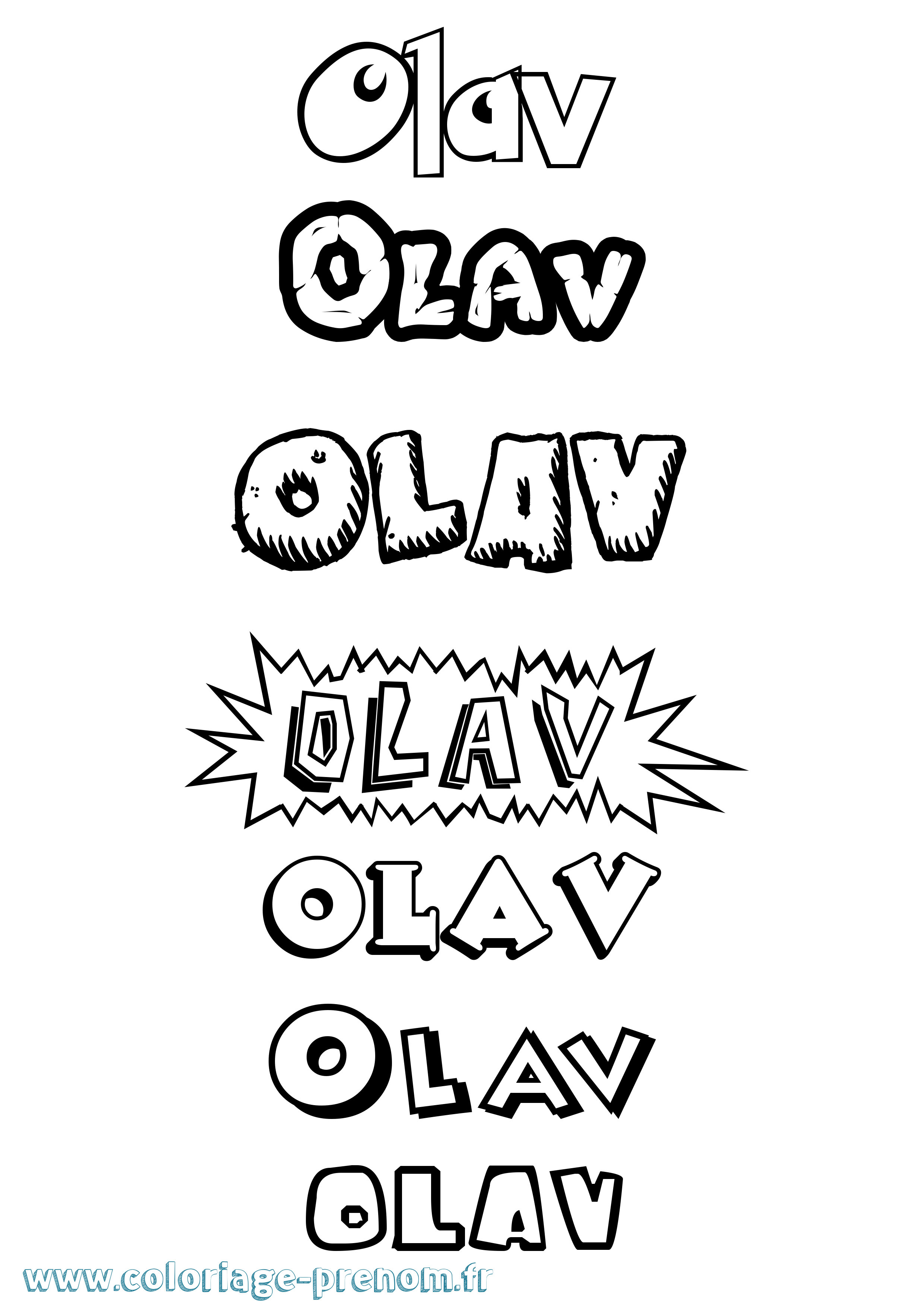 Coloriage prénom Olav Dessin Animé