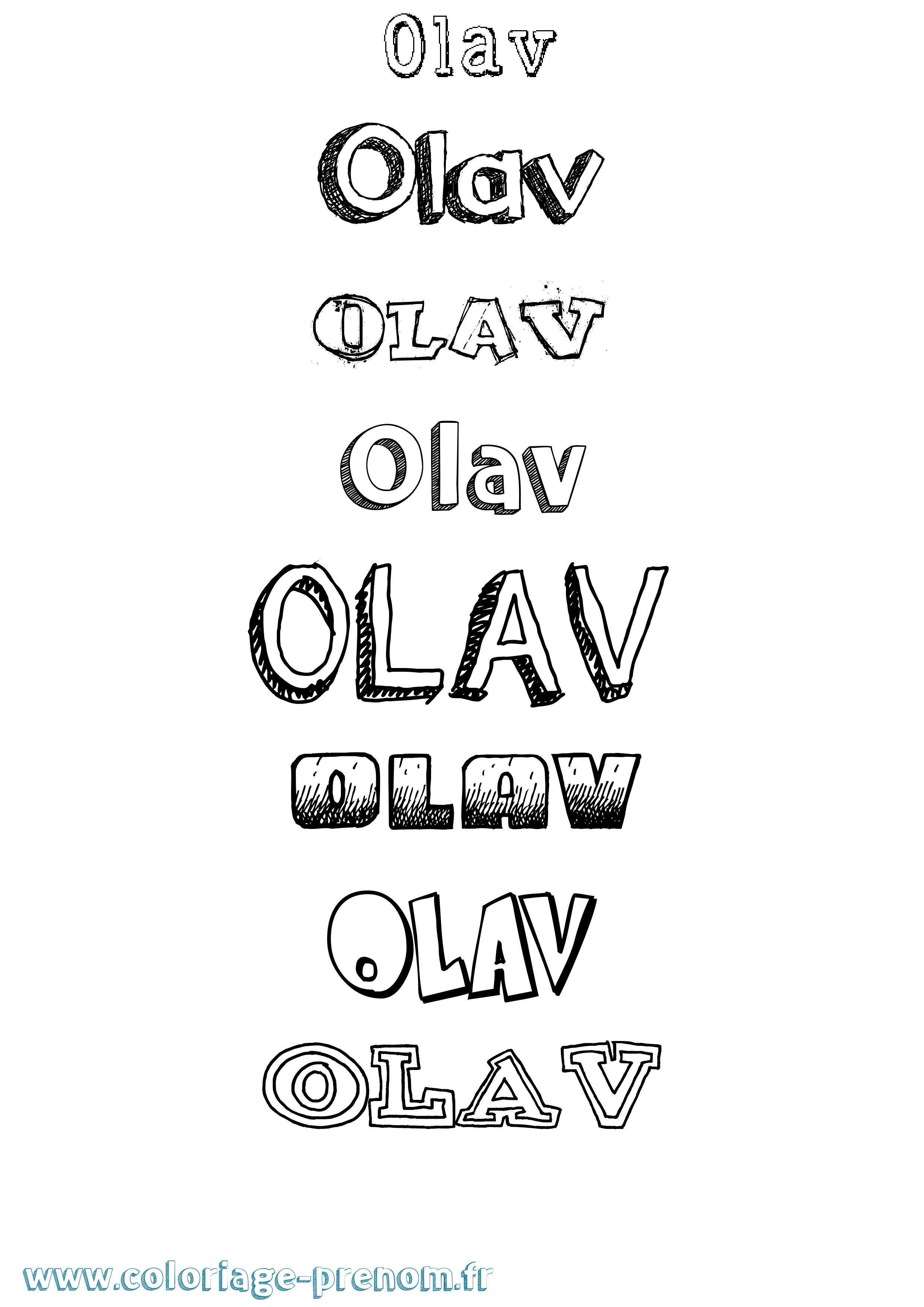 Coloriage prénom Olav Dessiné