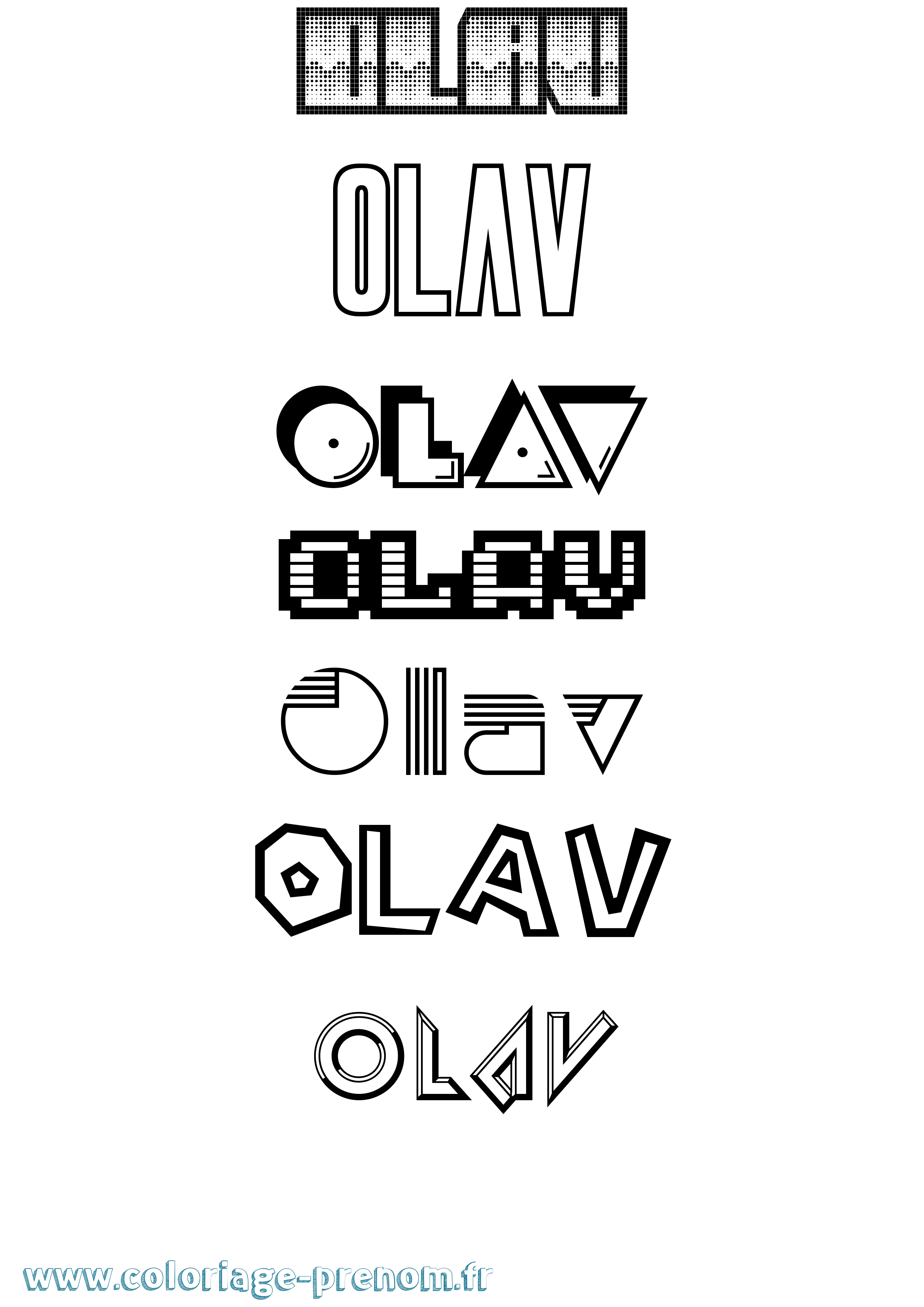 Coloriage prénom Olav Jeux Vidéos