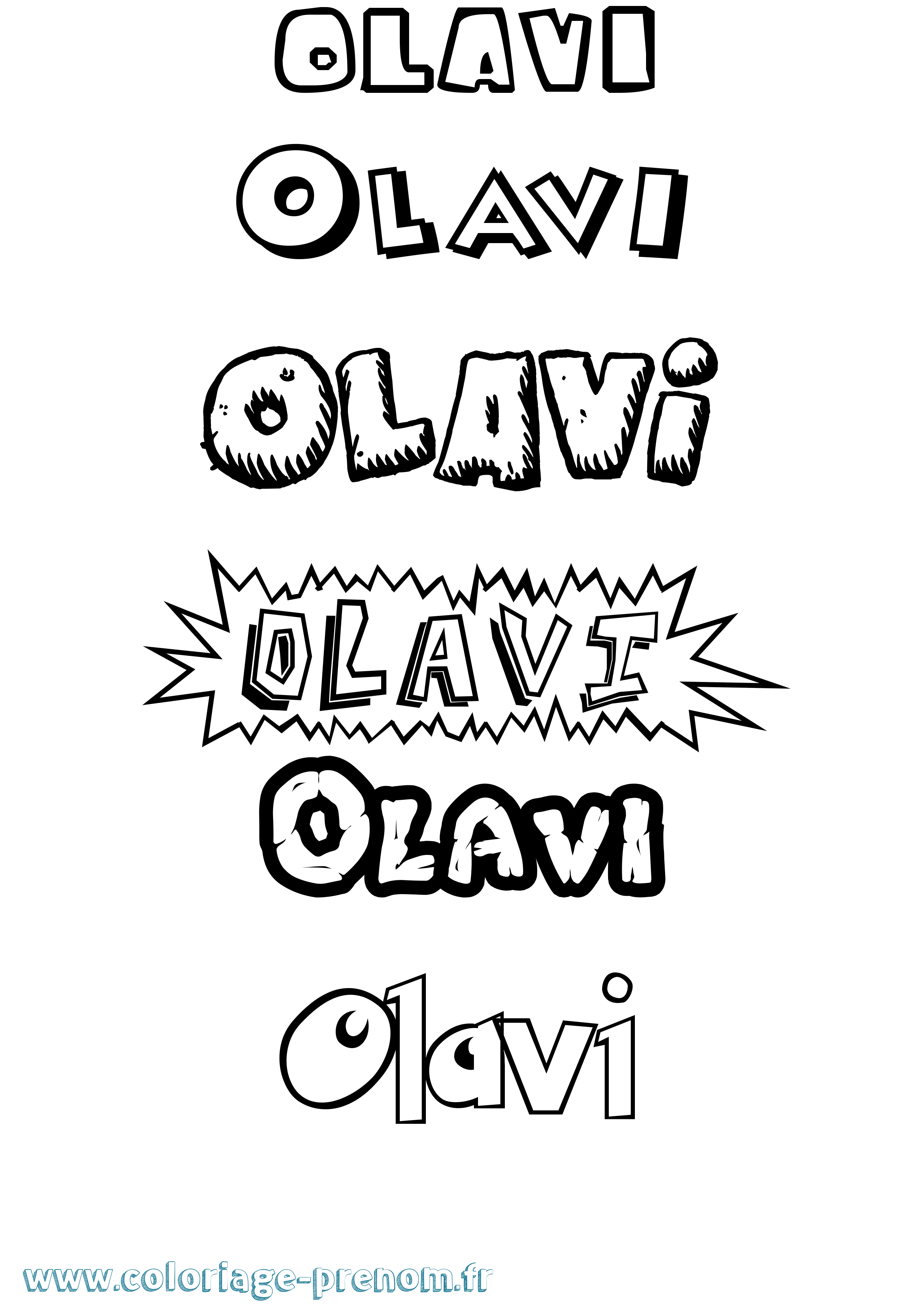 Coloriage prénom Olavi Dessin Animé