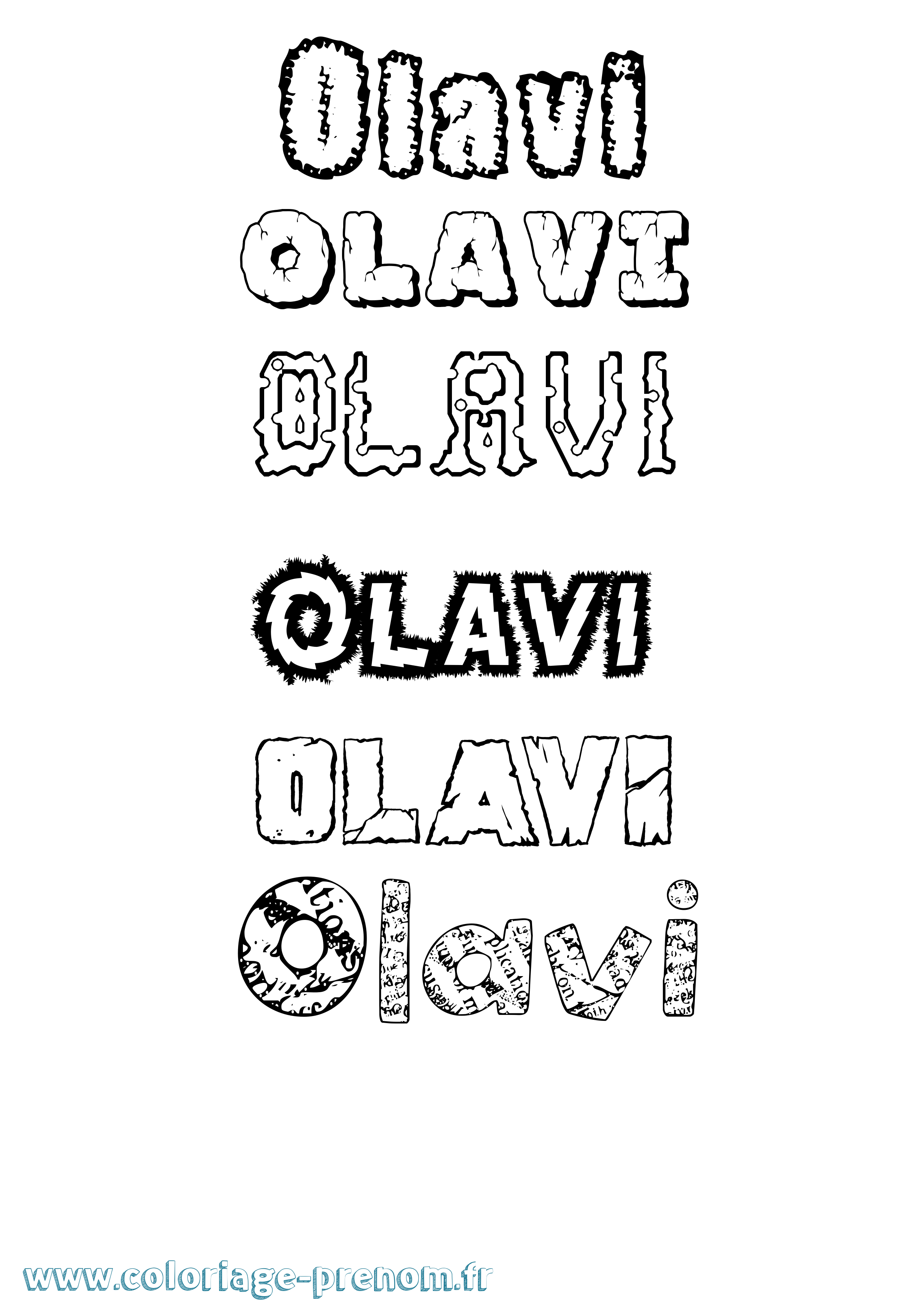 Coloriage prénom Olavi Destructuré