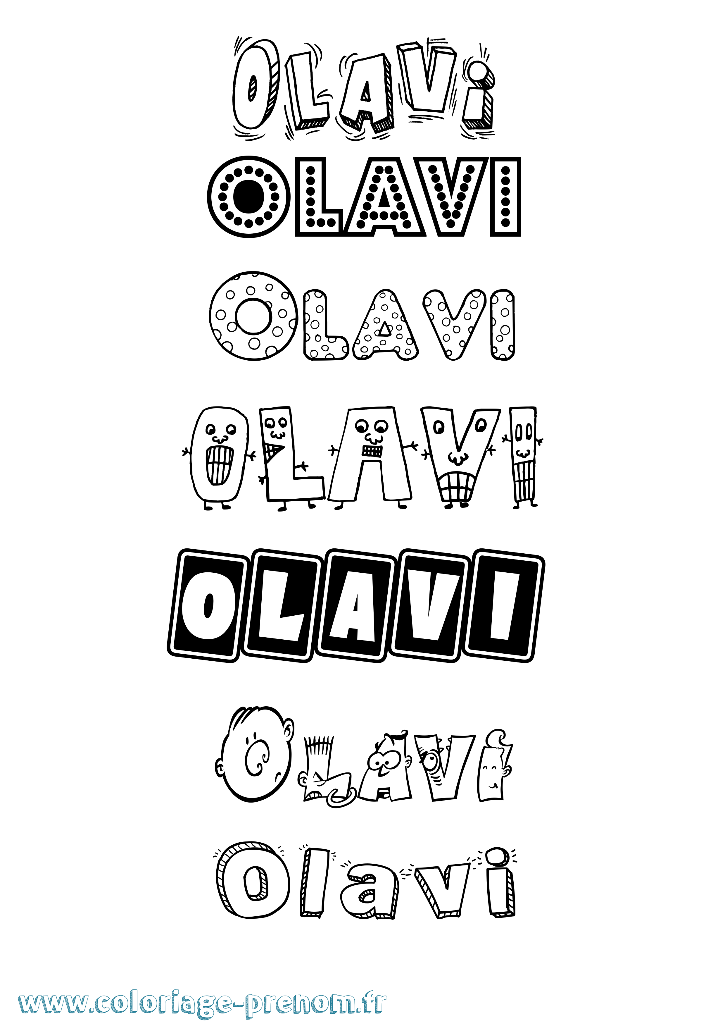 Coloriage prénom Olavi Fun