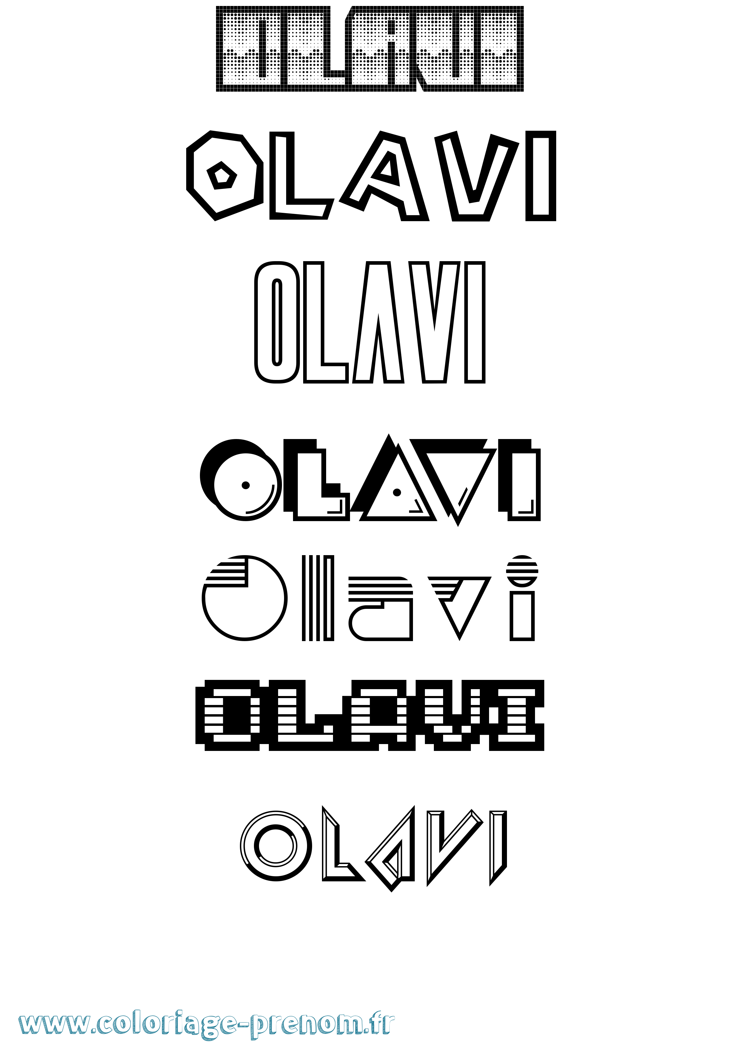 Coloriage prénom Olavi Jeux Vidéos