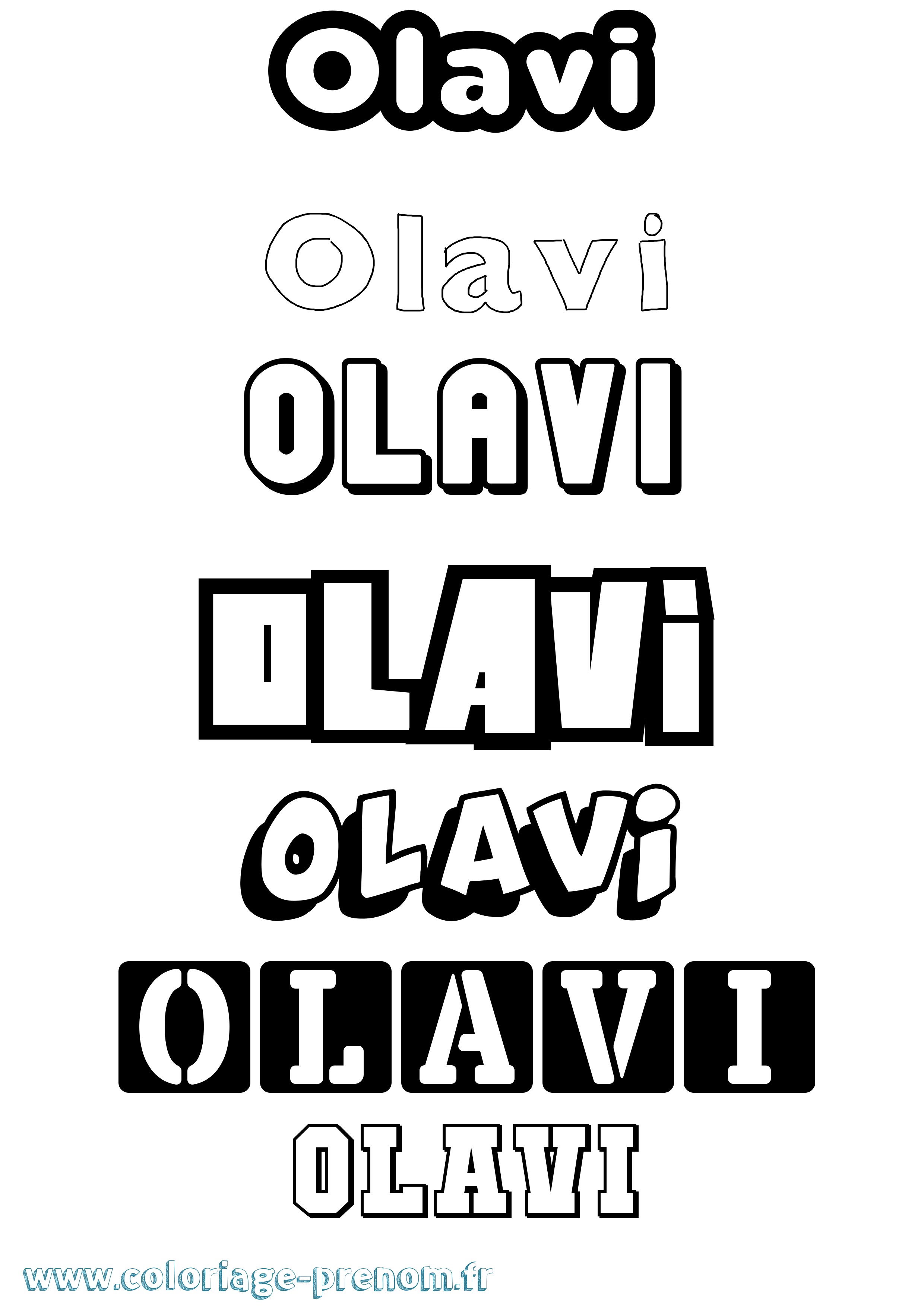 Coloriage prénom Olavi Simple