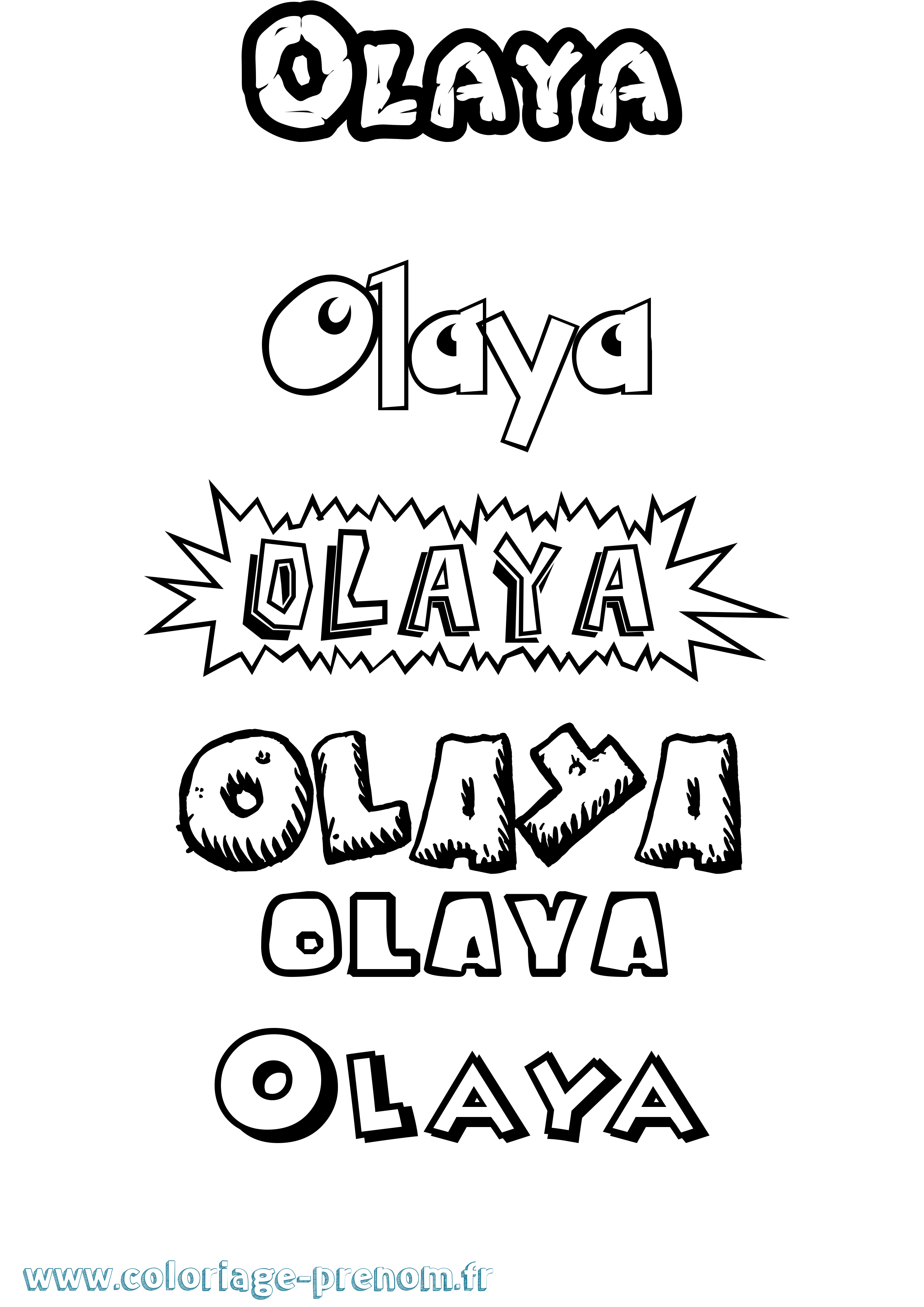 Coloriage prénom Olaya Dessin Animé
