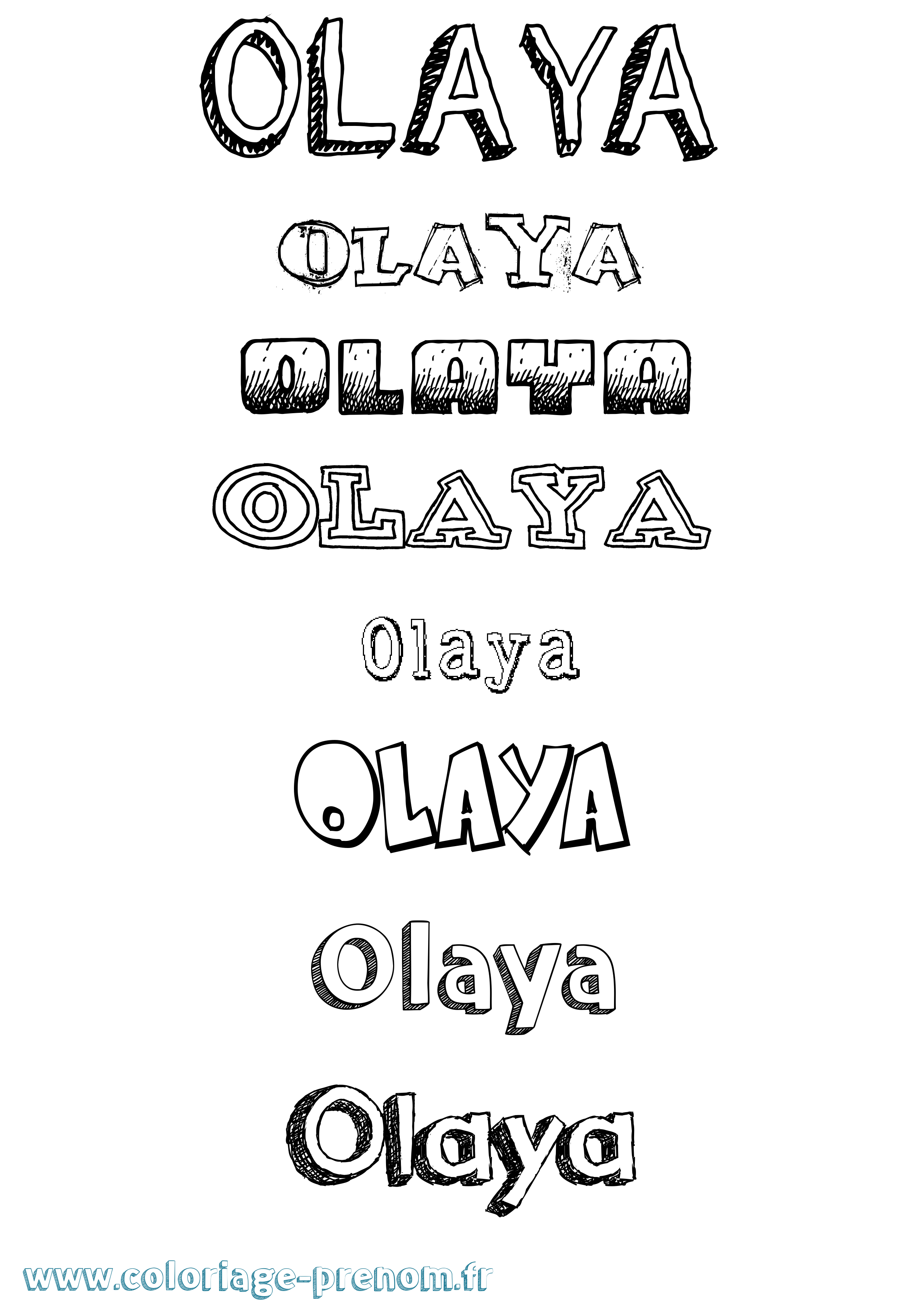 Coloriage prénom Olaya Dessiné