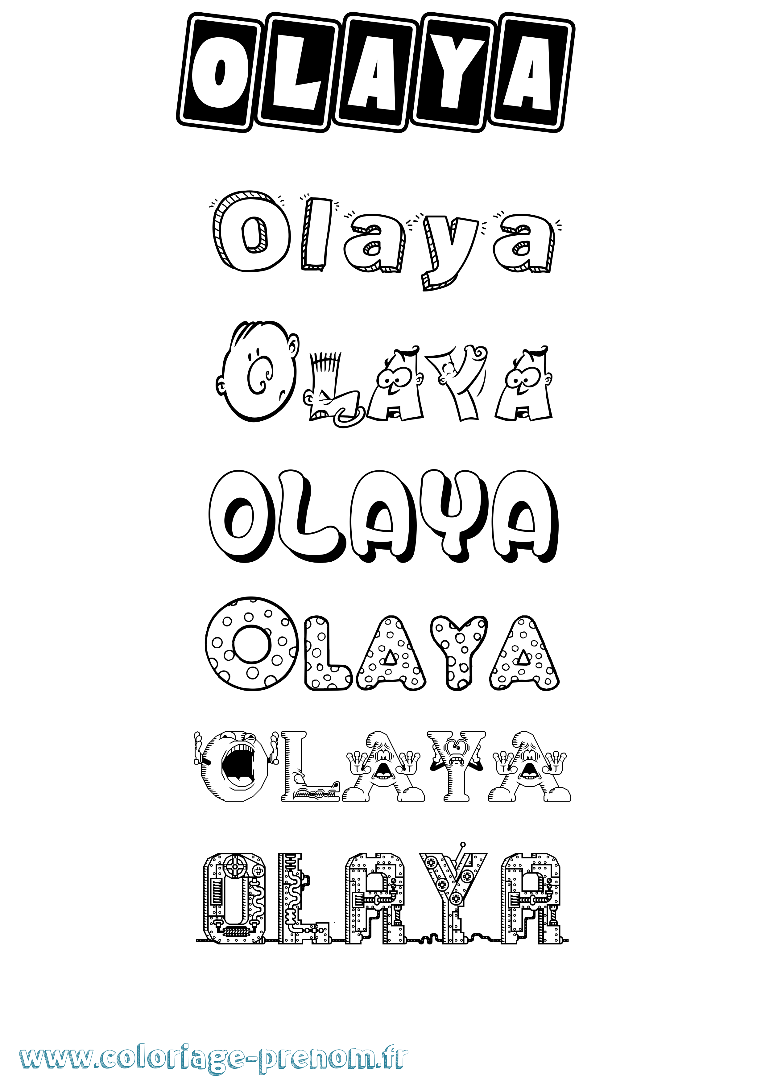 Coloriage prénom Olaya Fun