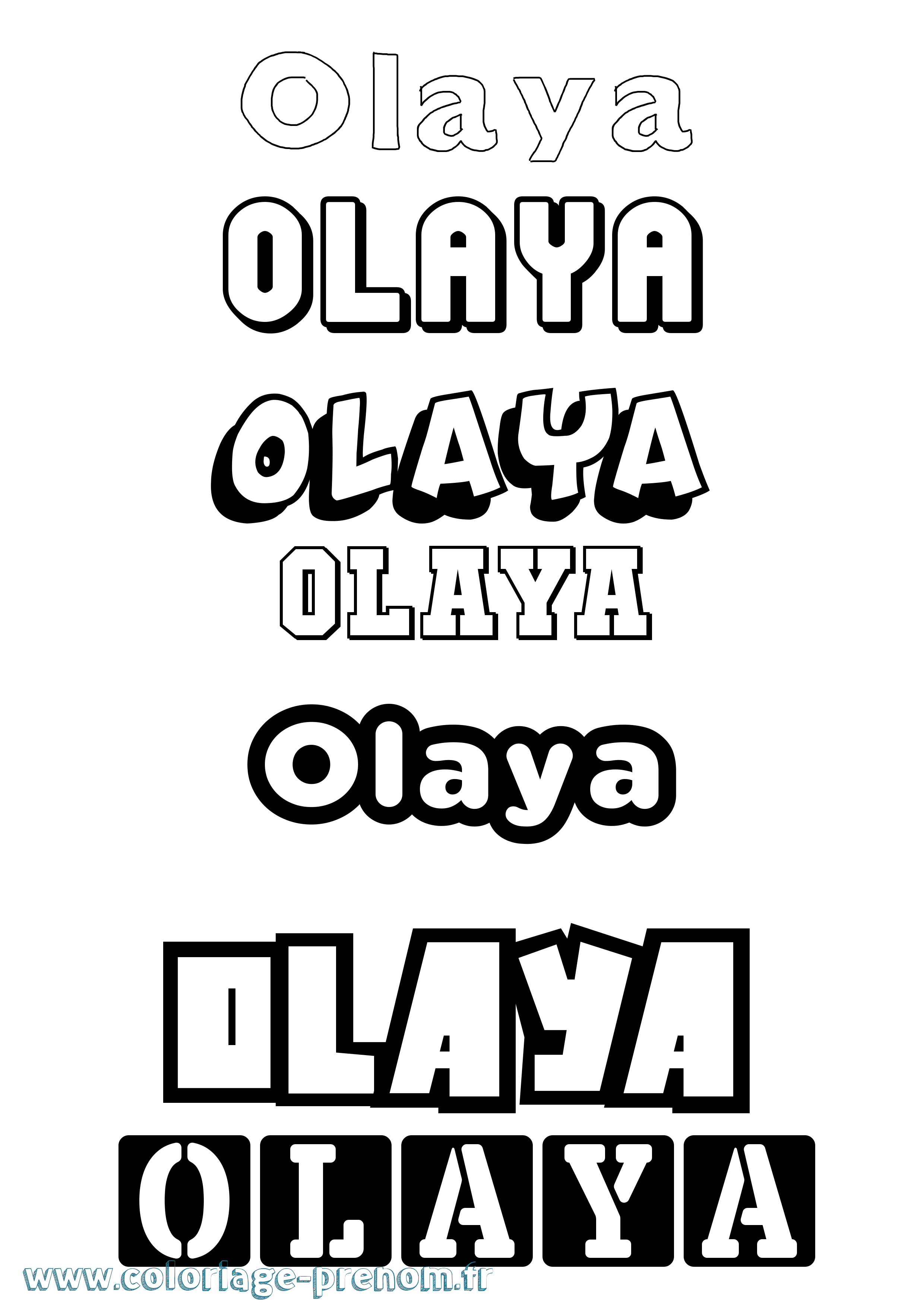 Coloriage prénom Olaya Simple