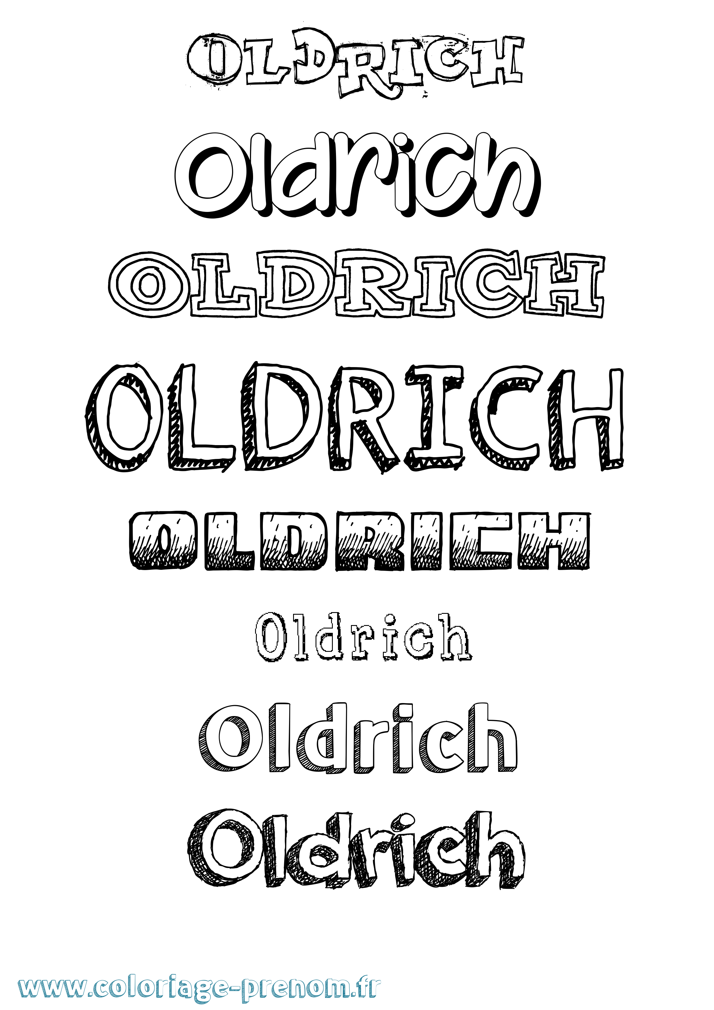 Coloriage Oldrich Dessiné Coloriage prénom Oldrich Dessiné