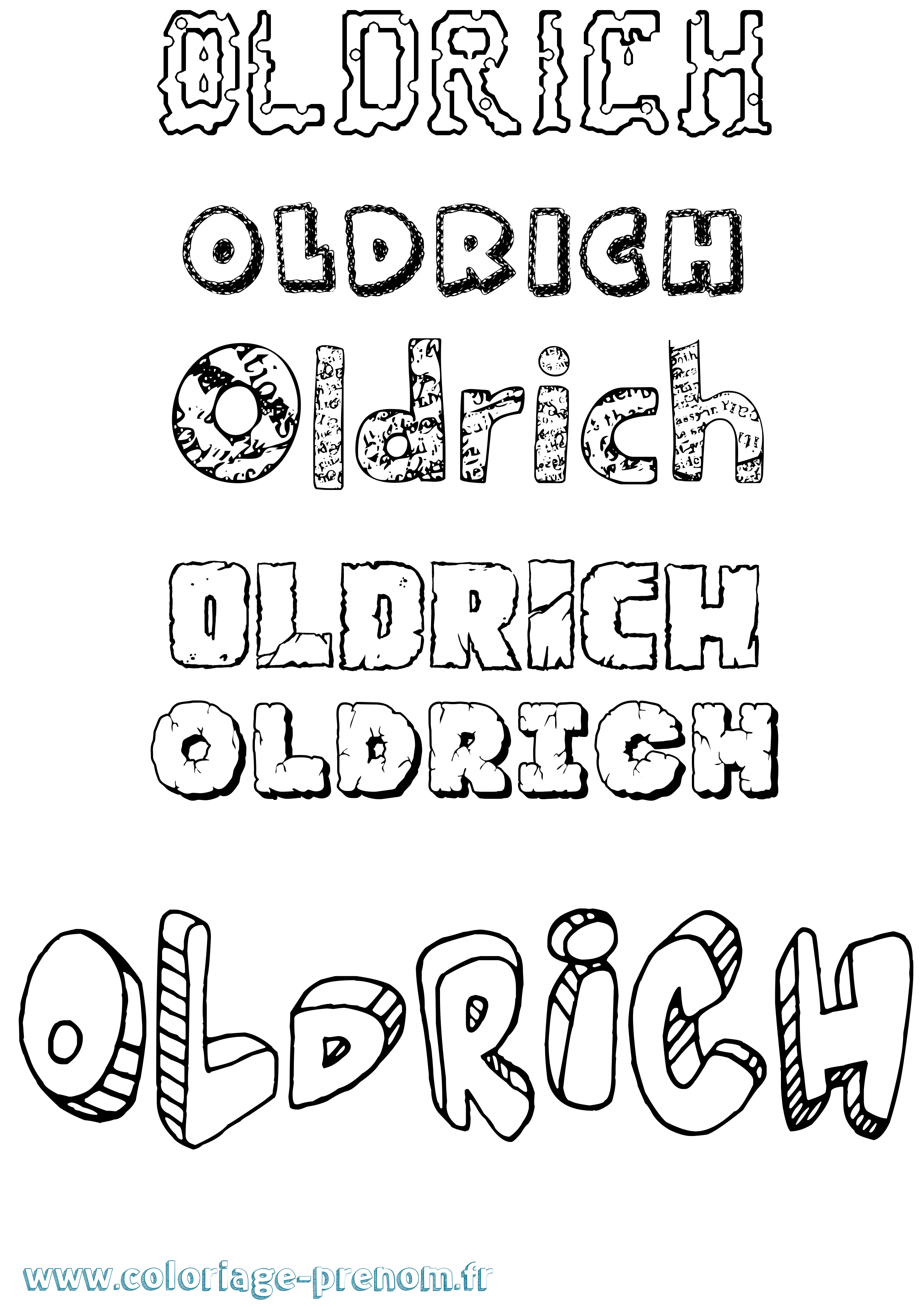 Coloriage prénom Oldrich Destructuré
