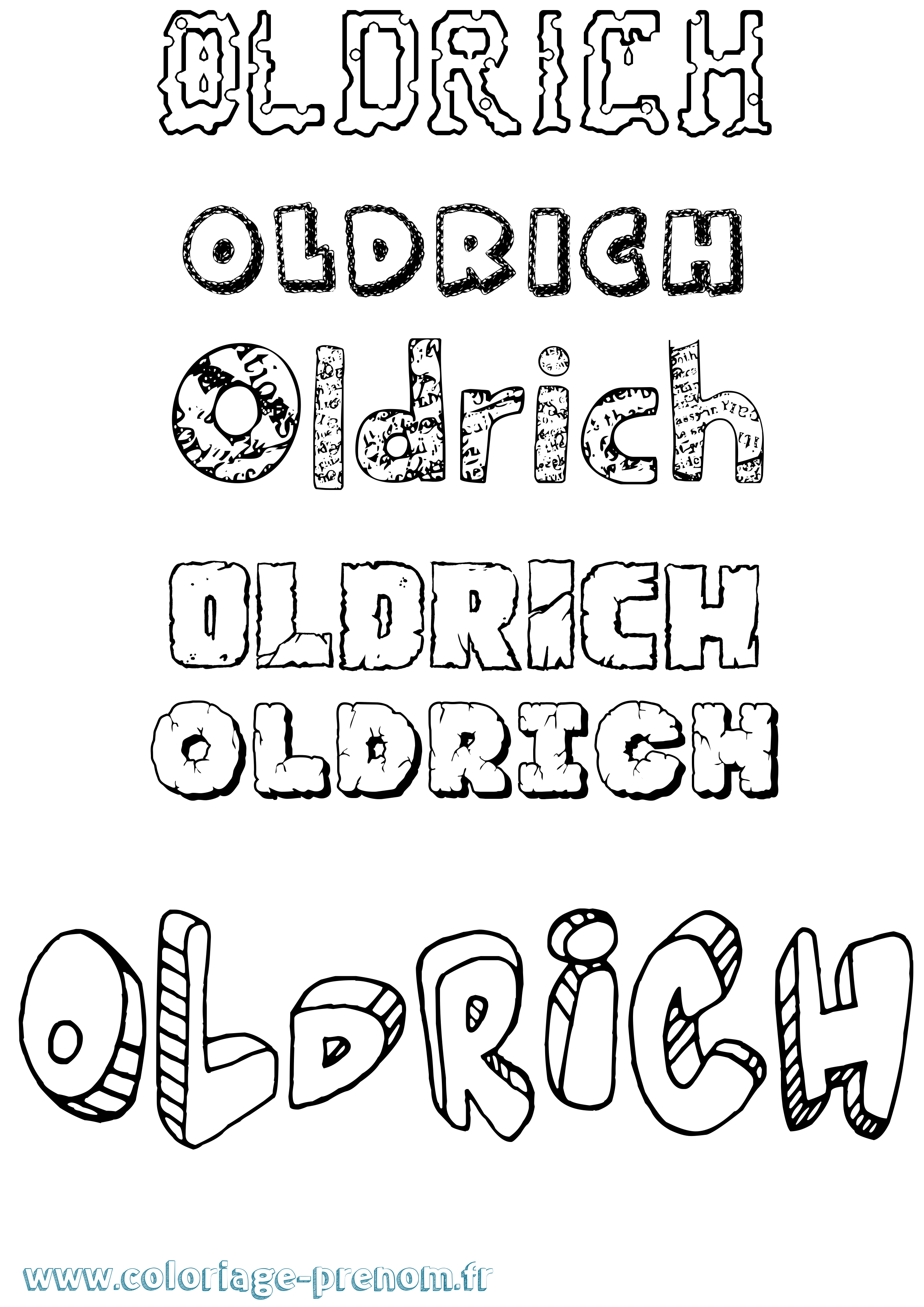 Coloriage Oldrich Destructuré Coloriage prénom Oldrich Destructuré