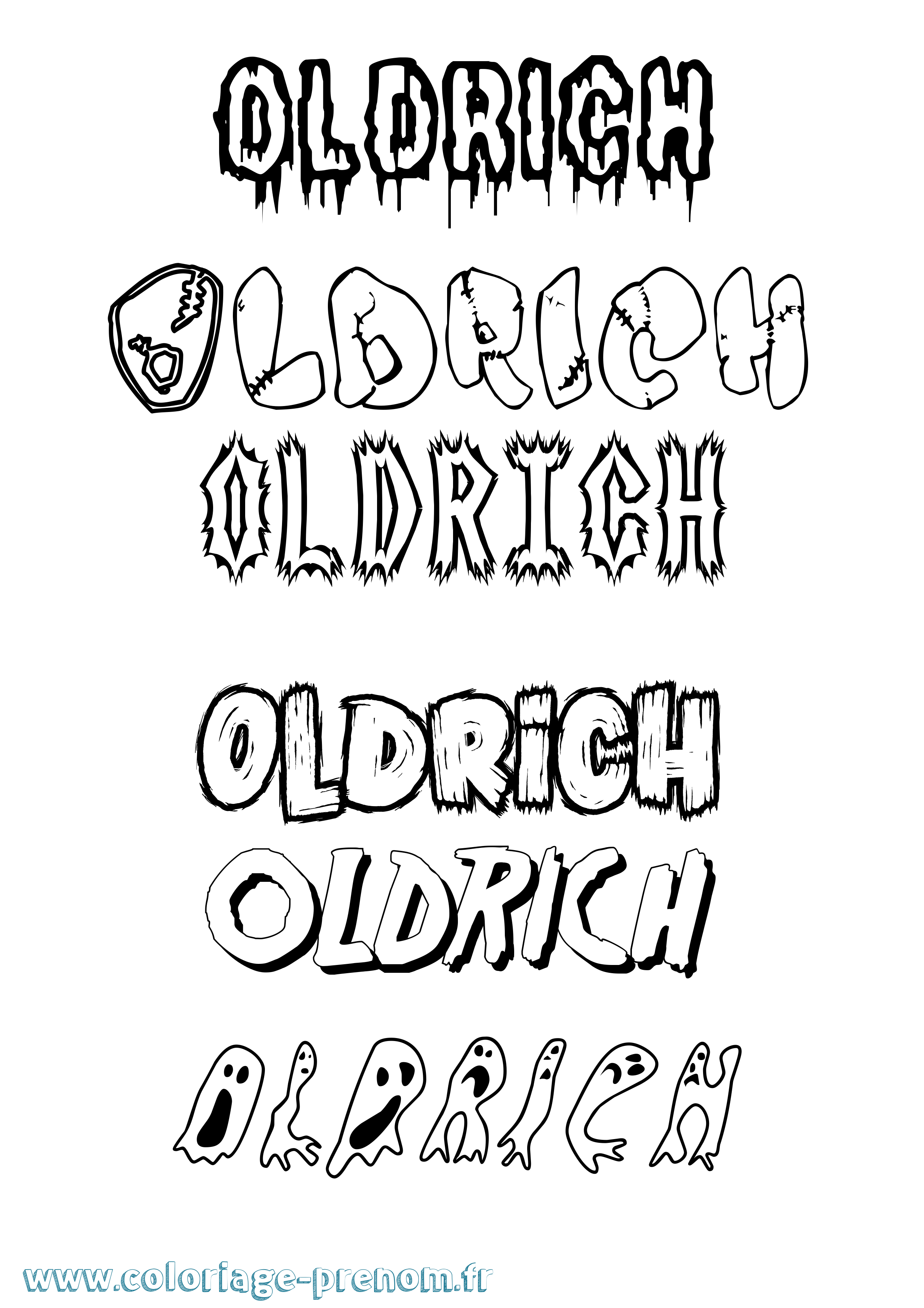 Coloriage prénom Oldrich Frisson