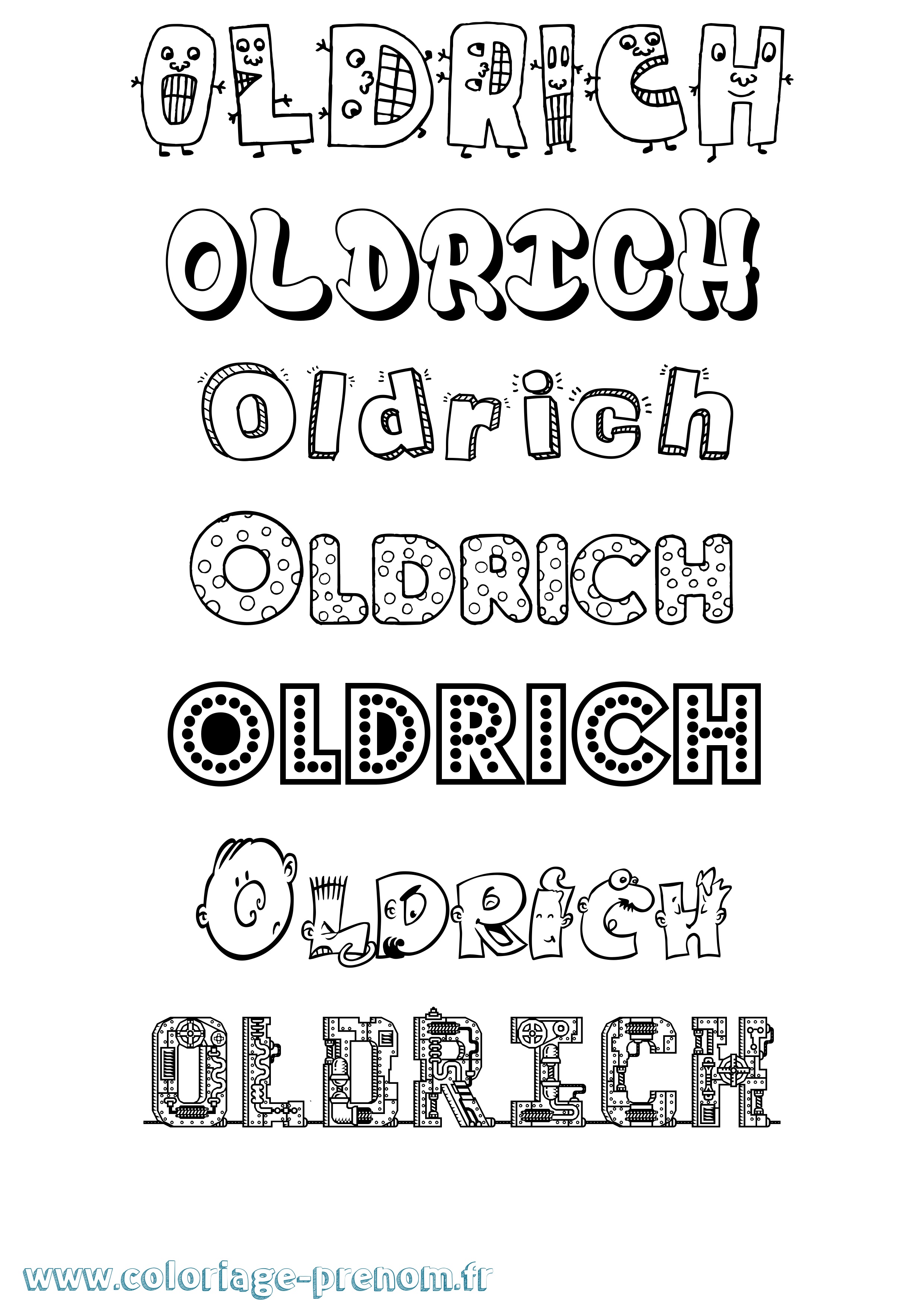 Coloriage Oldrich Fun Coloriage prénom Oldrich Fun