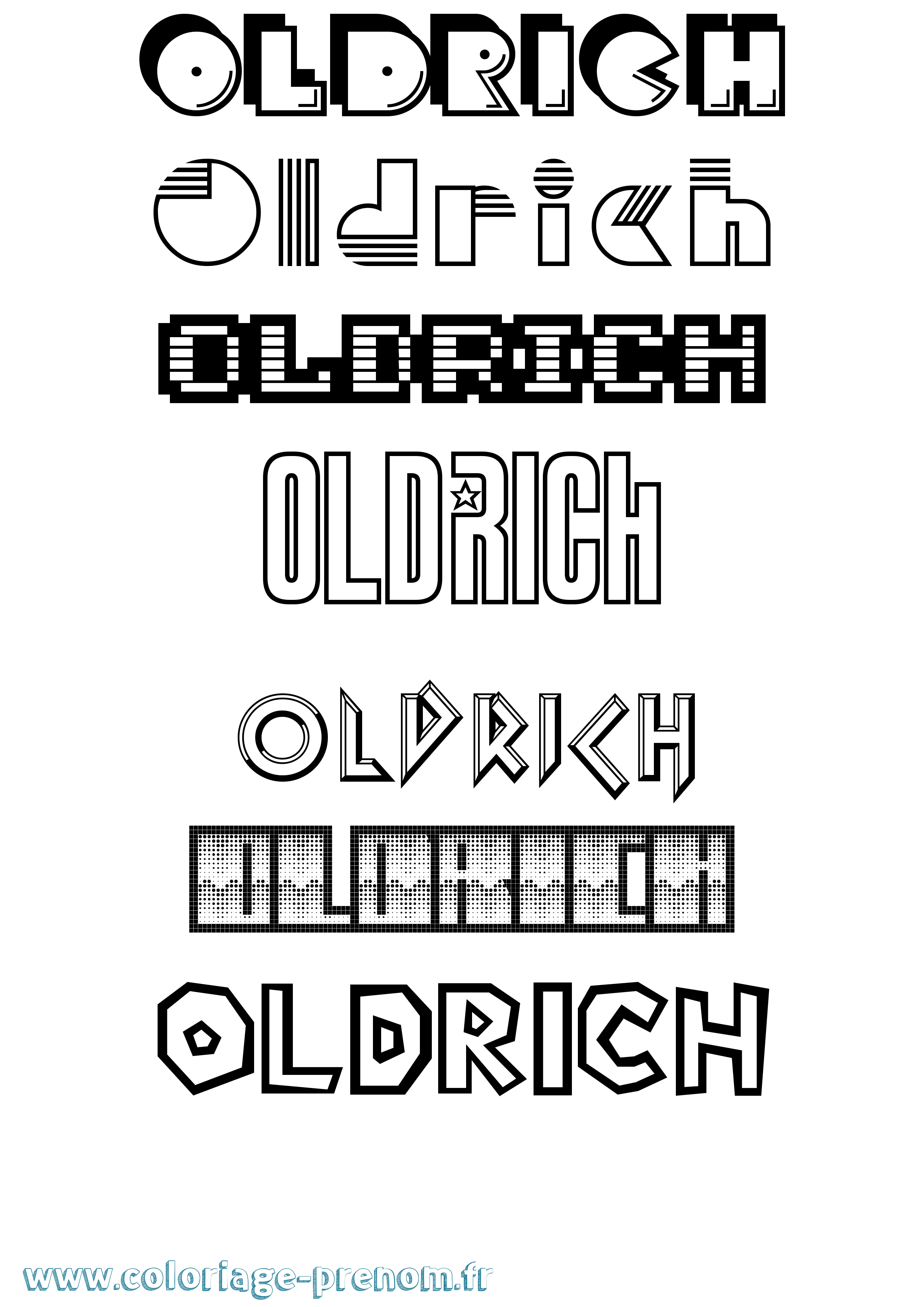 Coloriage prénom Oldrich Jeux Vidéos