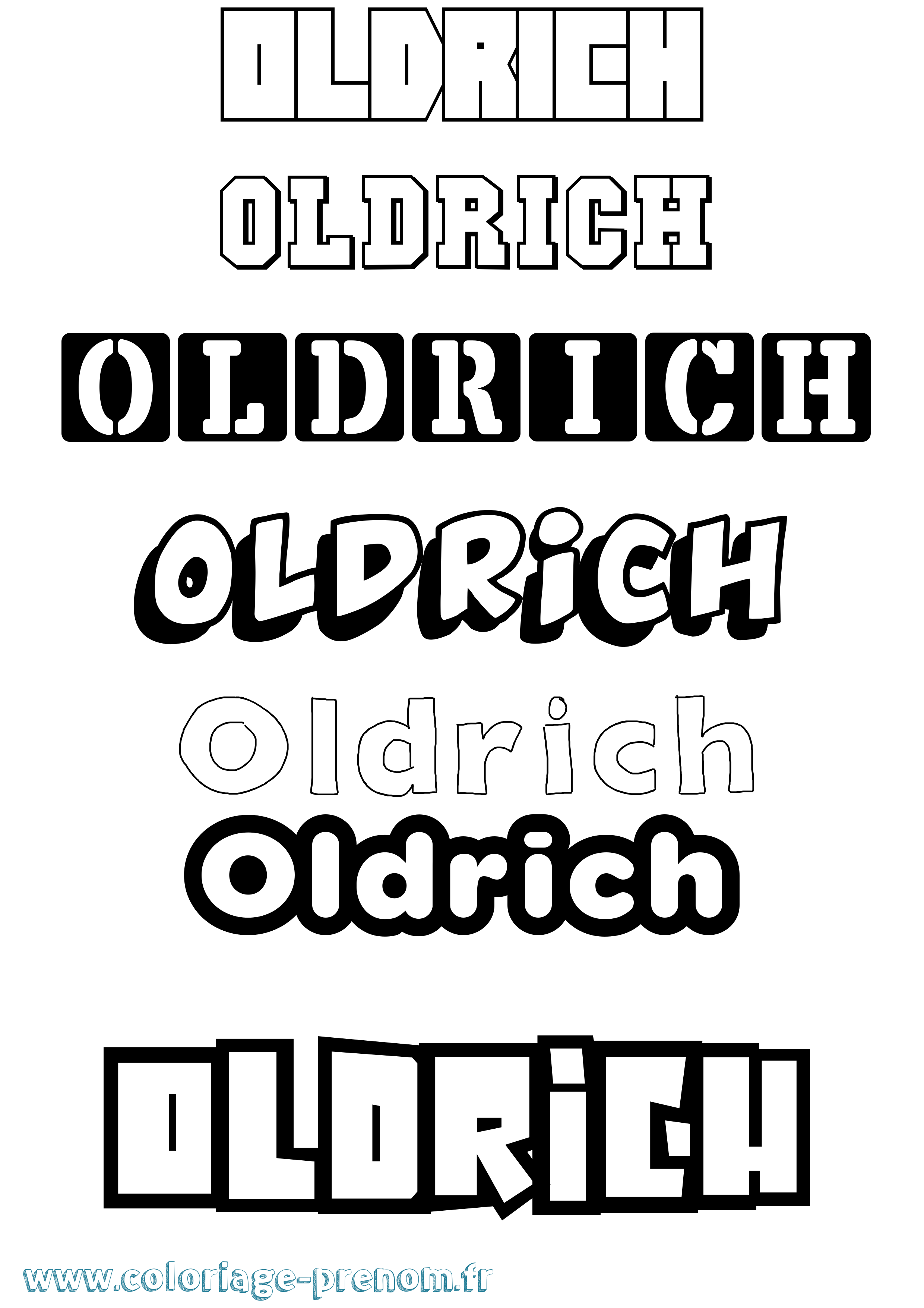 Coloriage Oldrich Simple Coloriage prénom Oldrich Simple