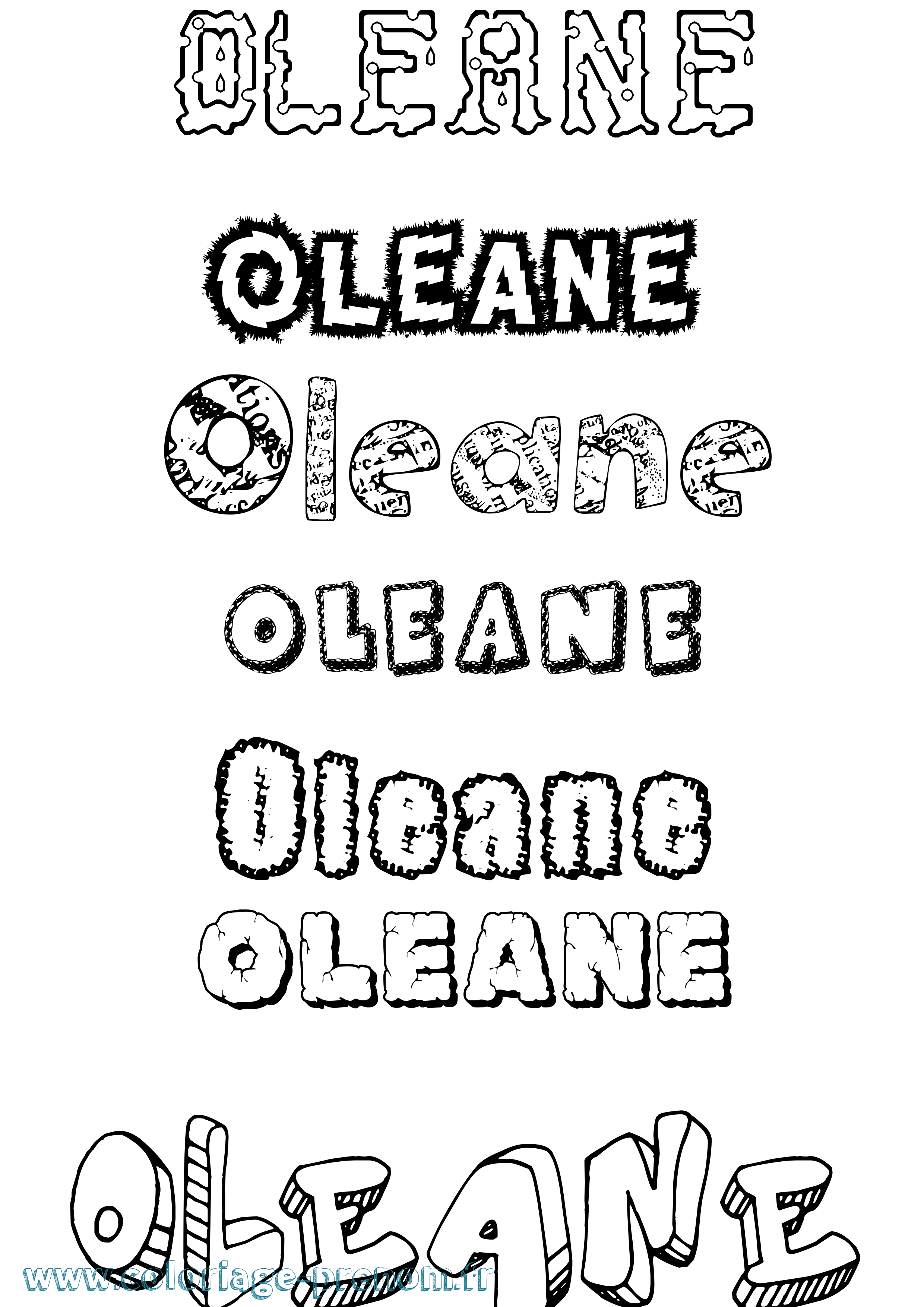 Coloriage Oleane Destructuré Coloriage prénom Oleane Destructuré