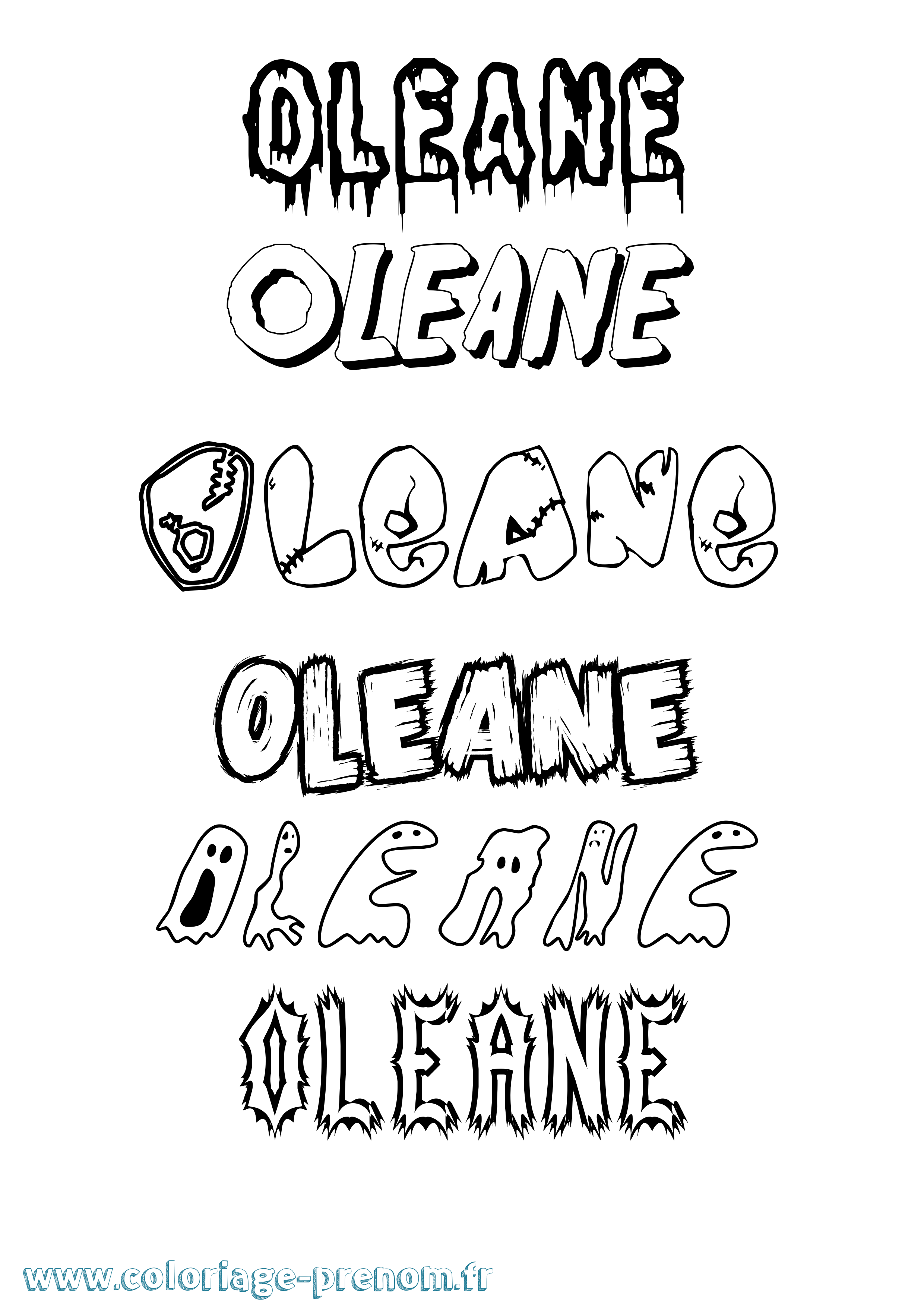 Coloriage Oleane Frisson Coloriage prénom Oleane Frisson
