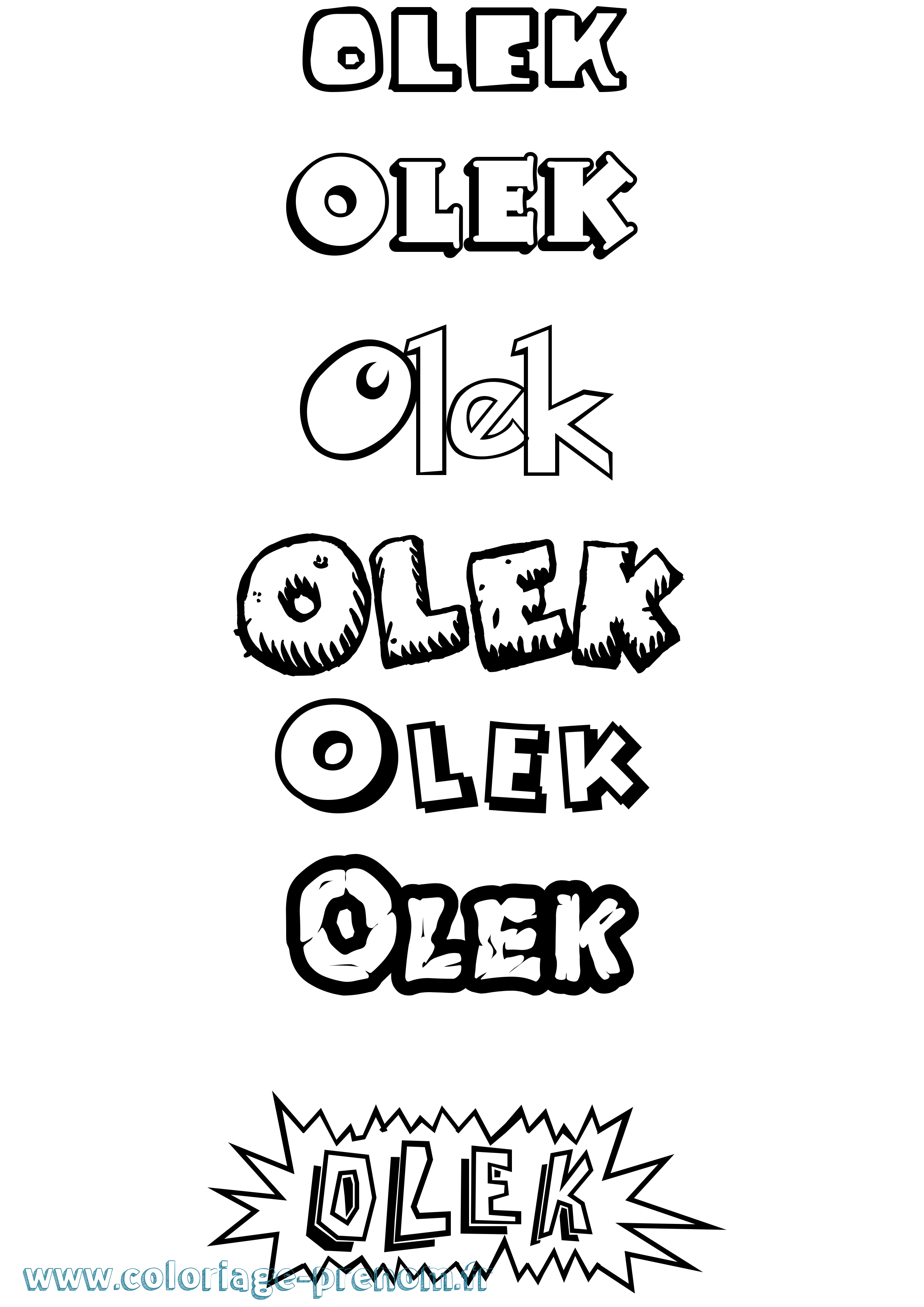 Coloriage Olek Dessin Animé Coloriage prénom Olek Dessin Animé