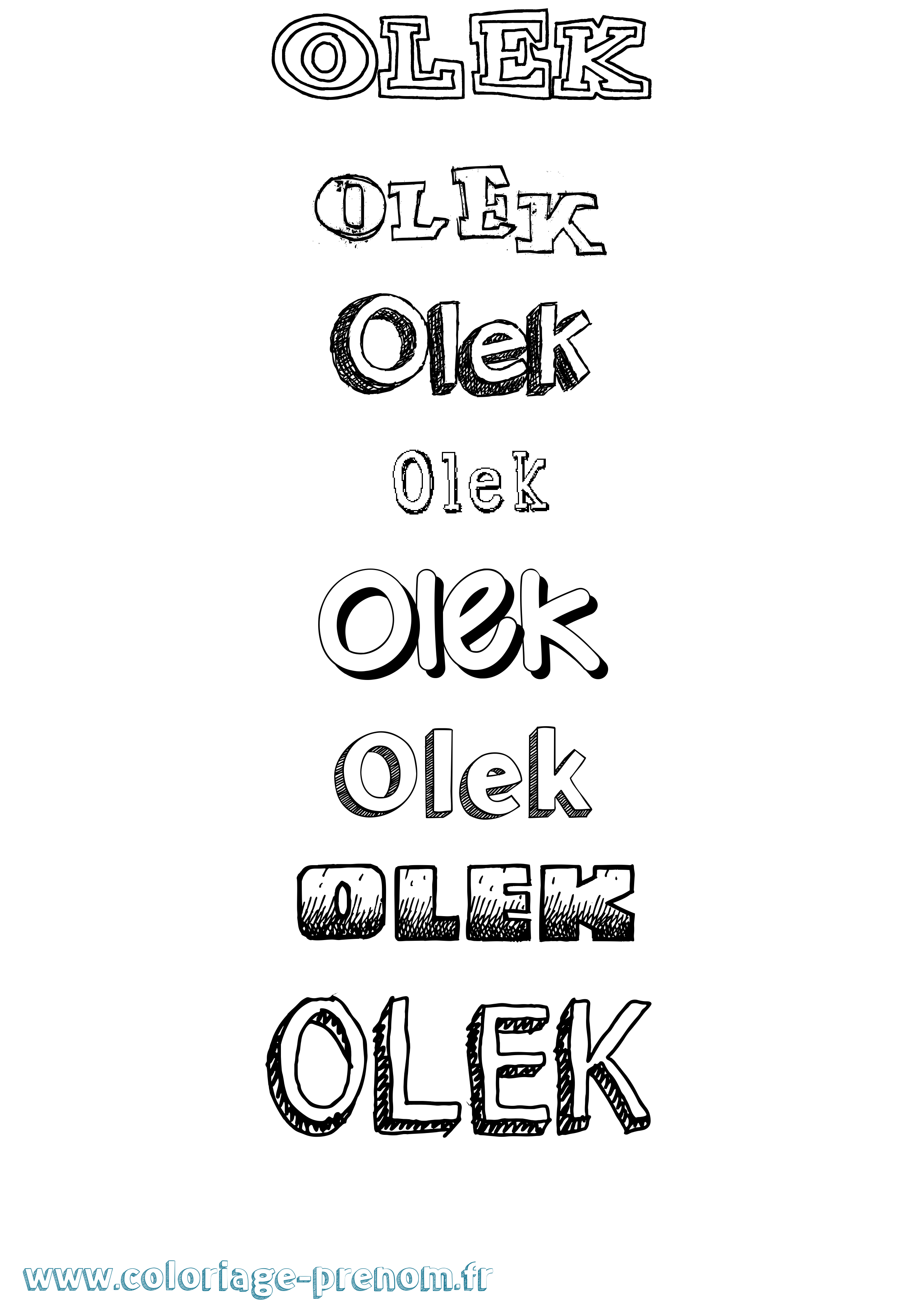 Coloriage prénom Olek Dessiné