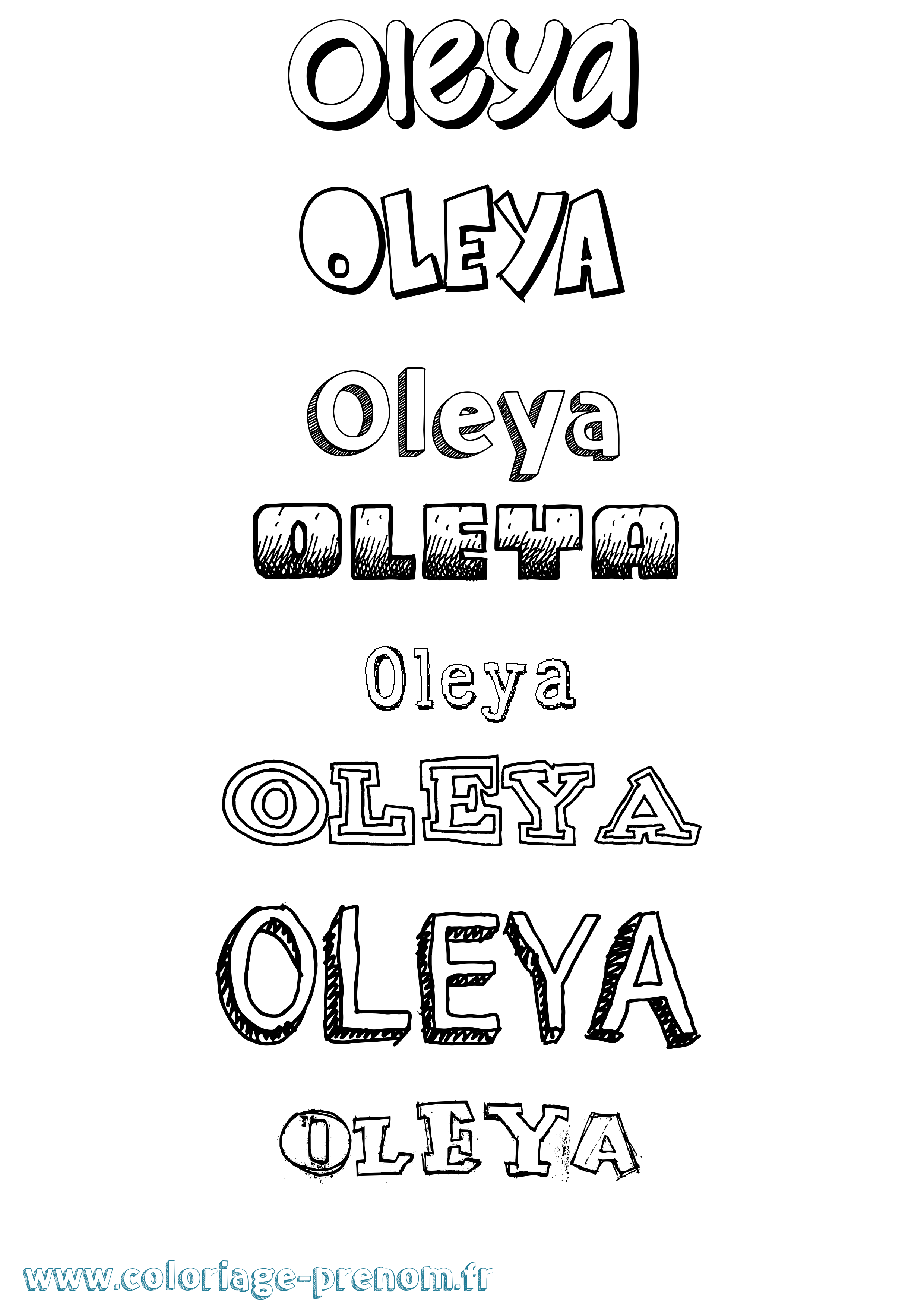 Coloriage prénom Oleya Dessiné