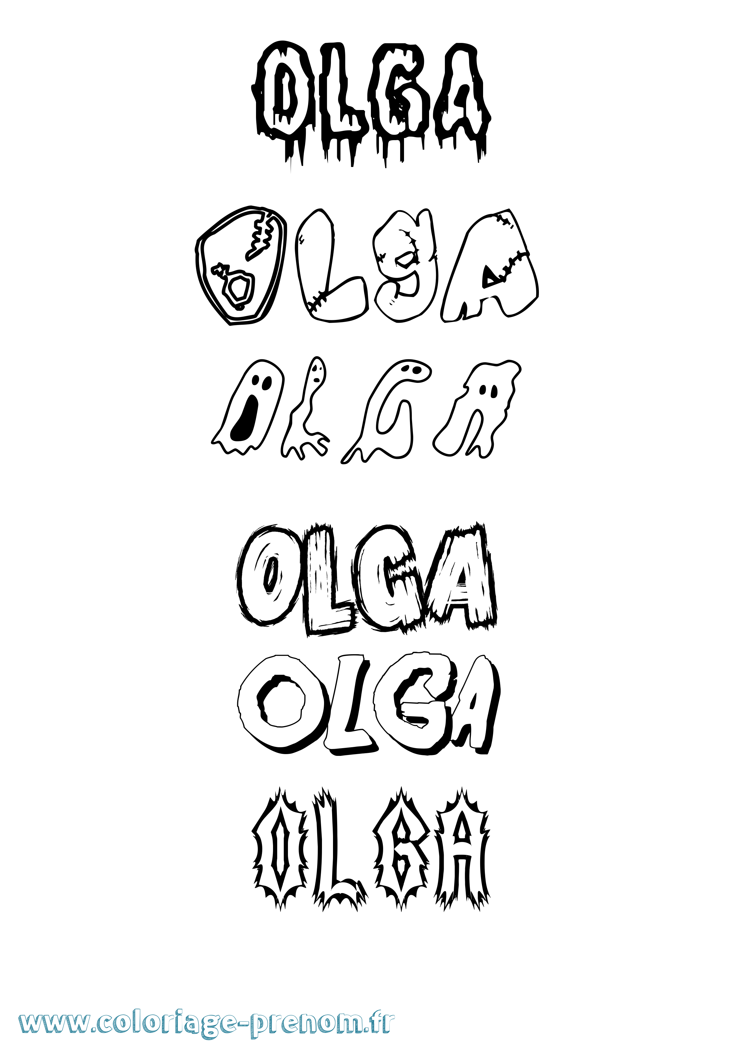 Coloriage prénom Olga