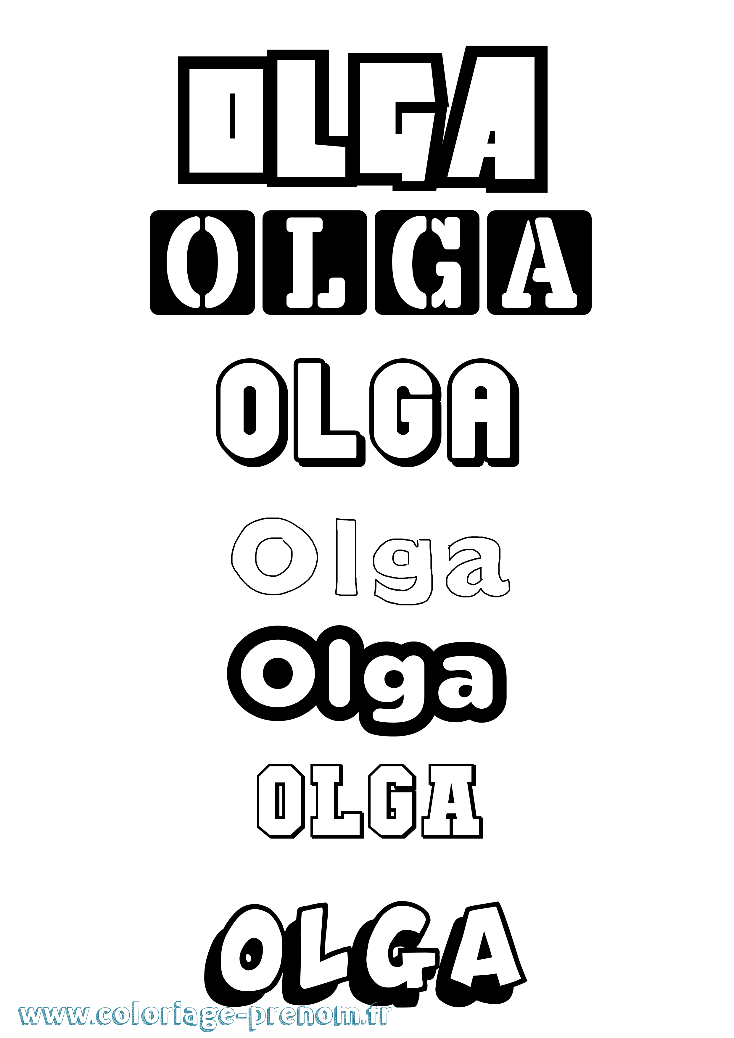 Coloriage prénom Olga