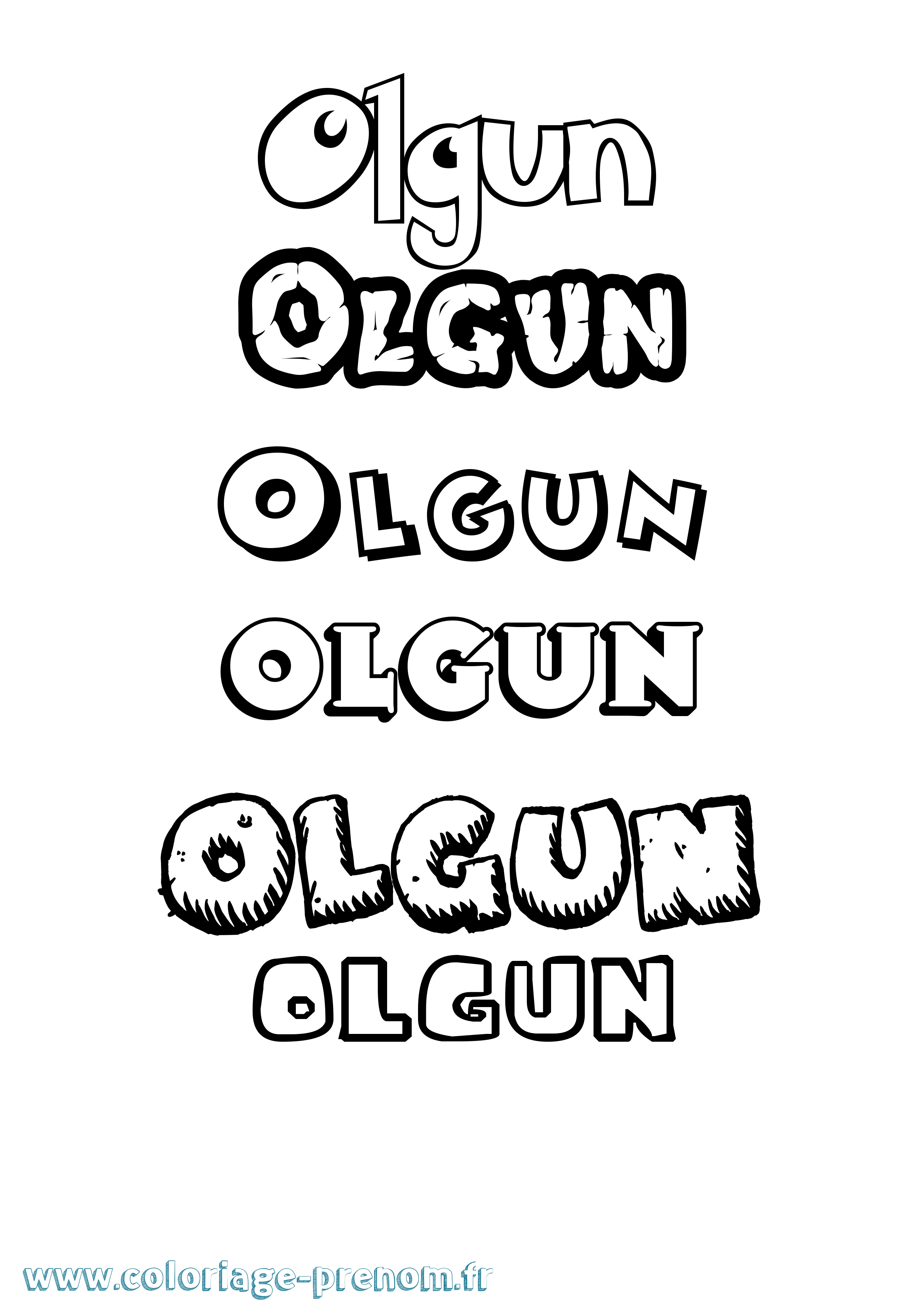 Coloriage Olgun Dessin Animé Coloriage prénom Olgun Dessin Animé