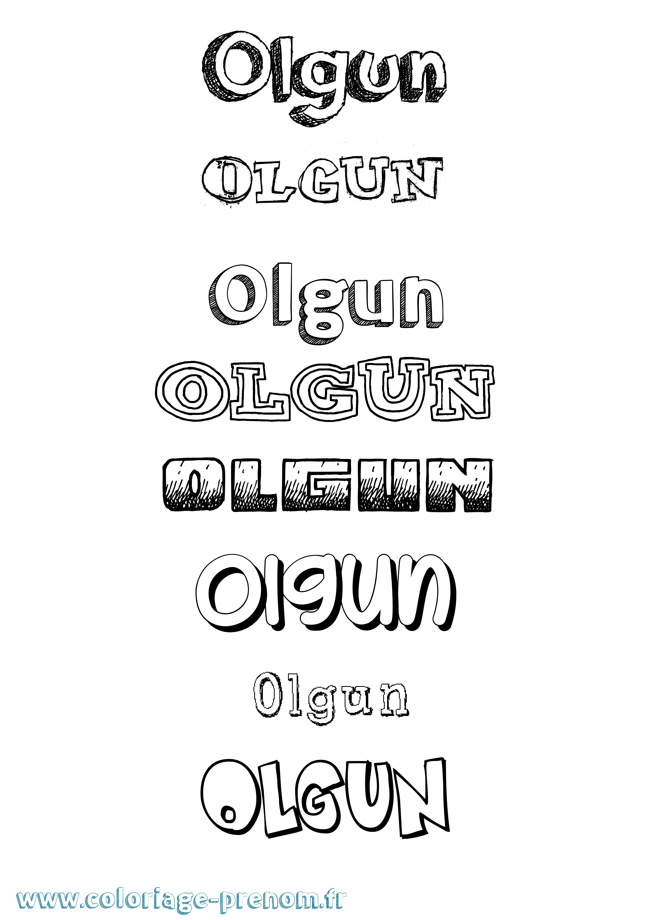 Coloriage Olgun Dessiné Coloriage prénom Olgun Dessiné