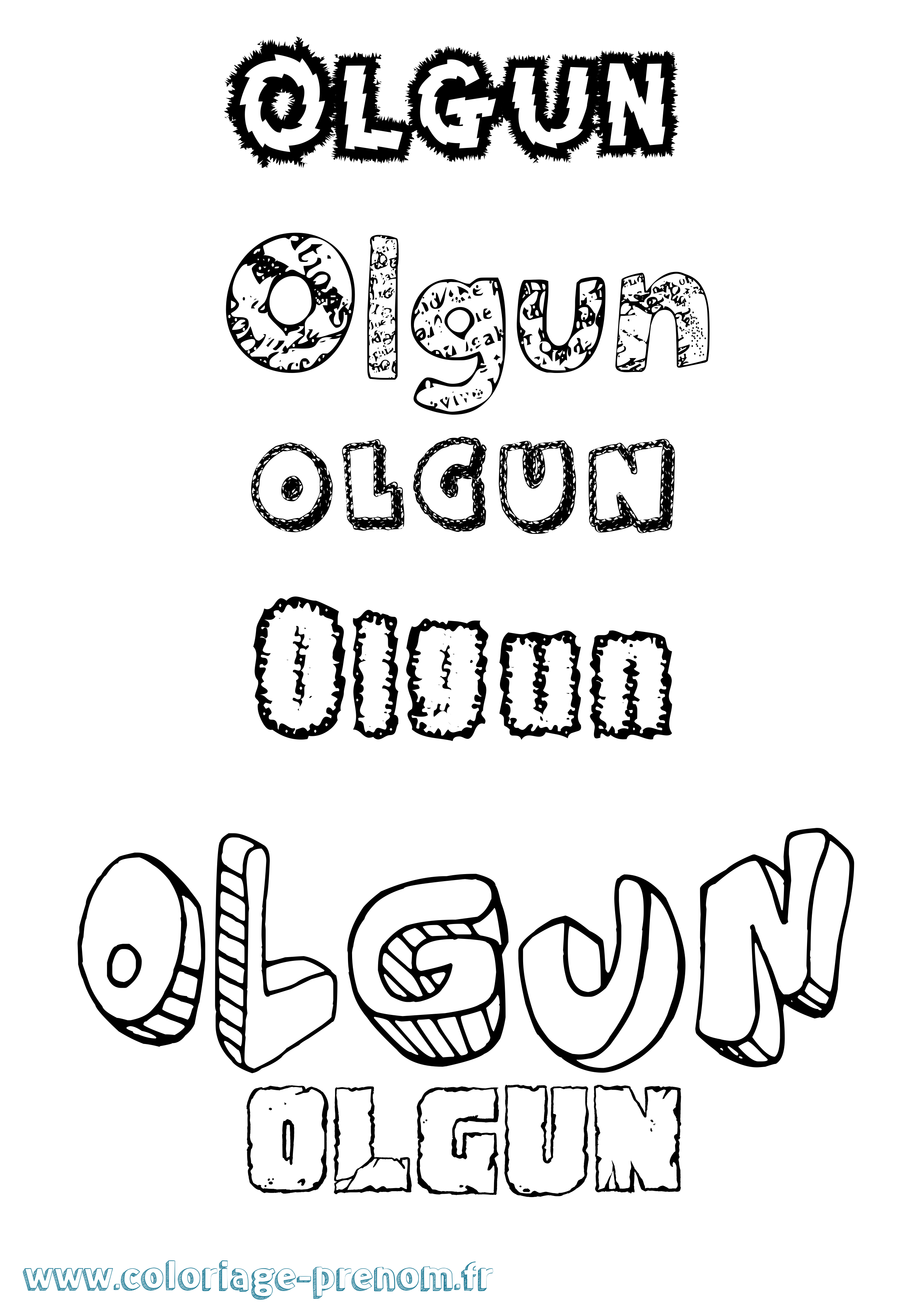 Coloriage Olgun Destructuré Coloriage prénom Olgun Destructuré