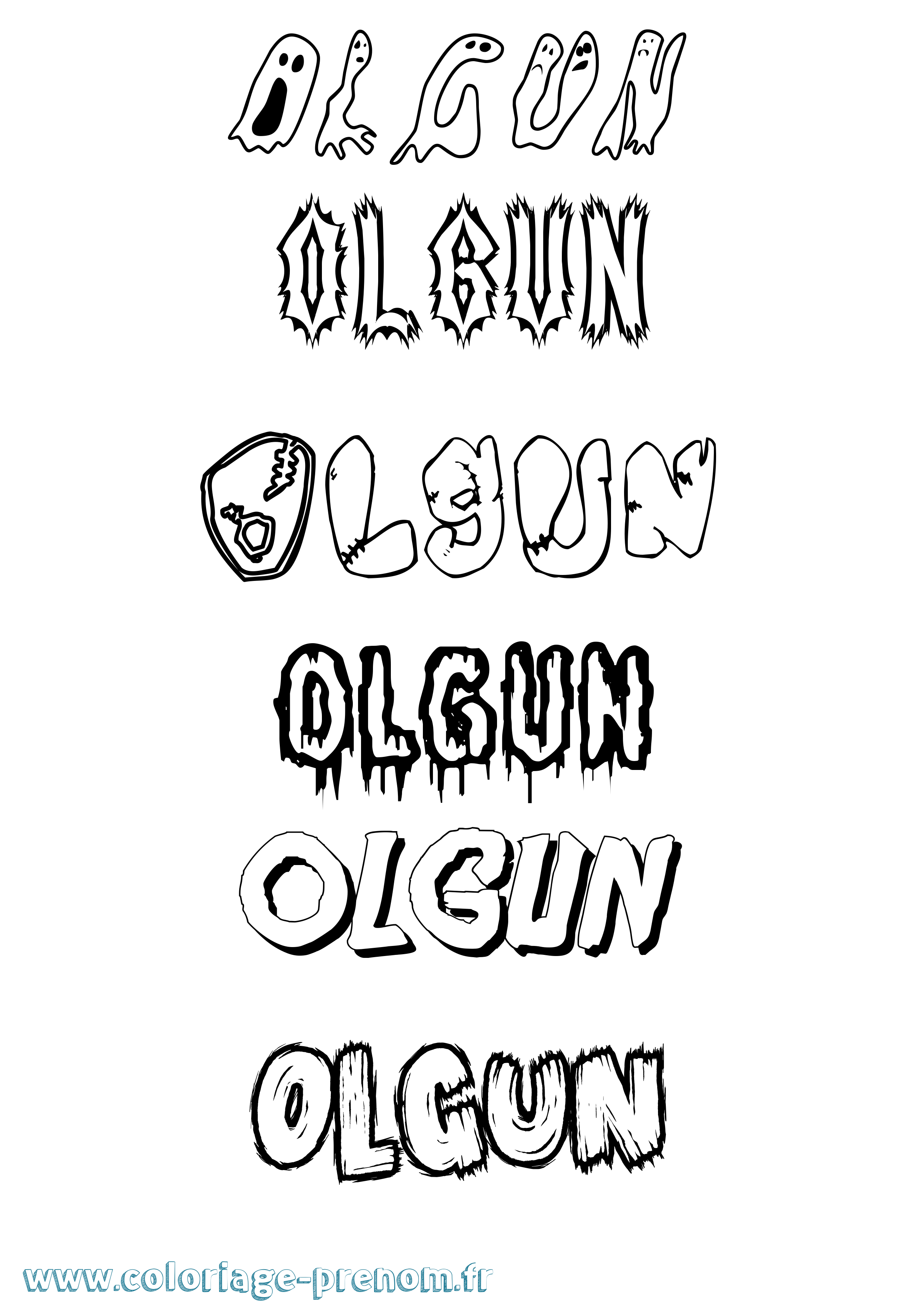 Coloriage Olgun Frisson Coloriage prénom Olgun Frisson