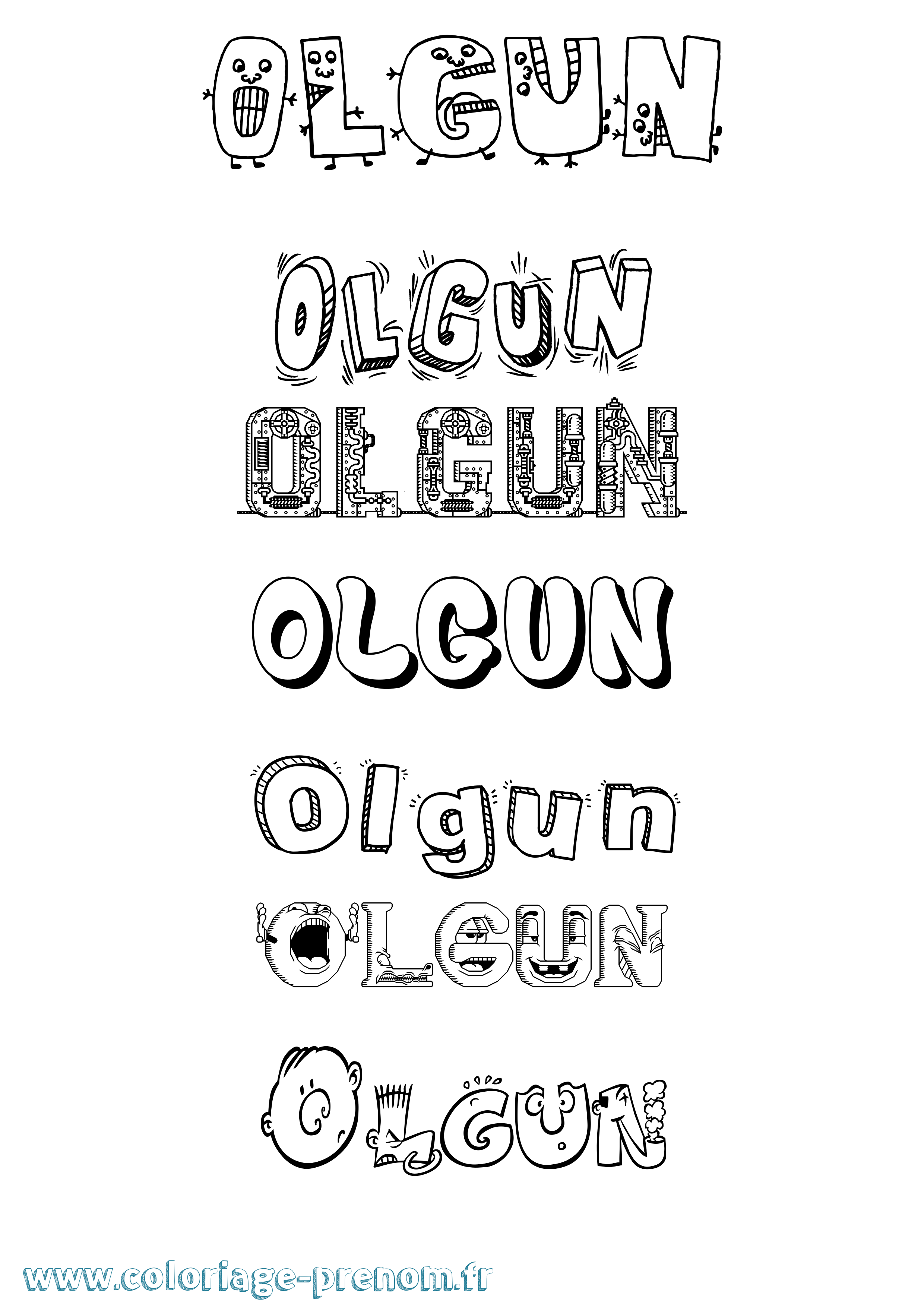 Coloriage Olgun Fun Coloriage prénom Olgun Fun