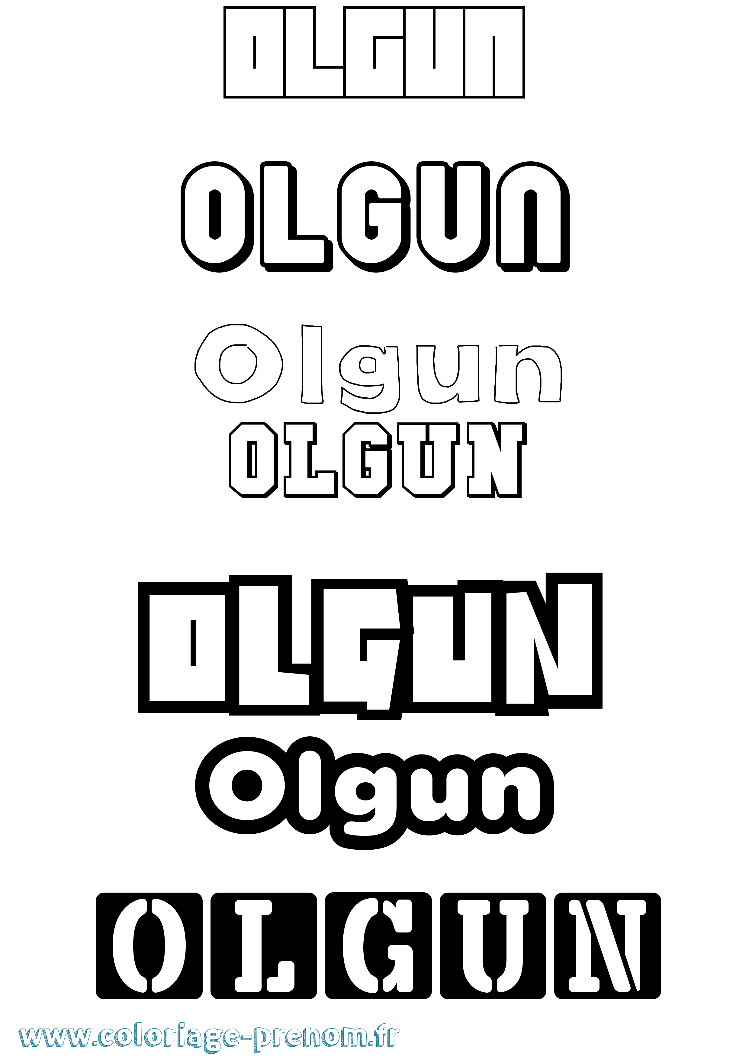 Coloriage Olgun Simple Coloriage prénom Olgun Simple