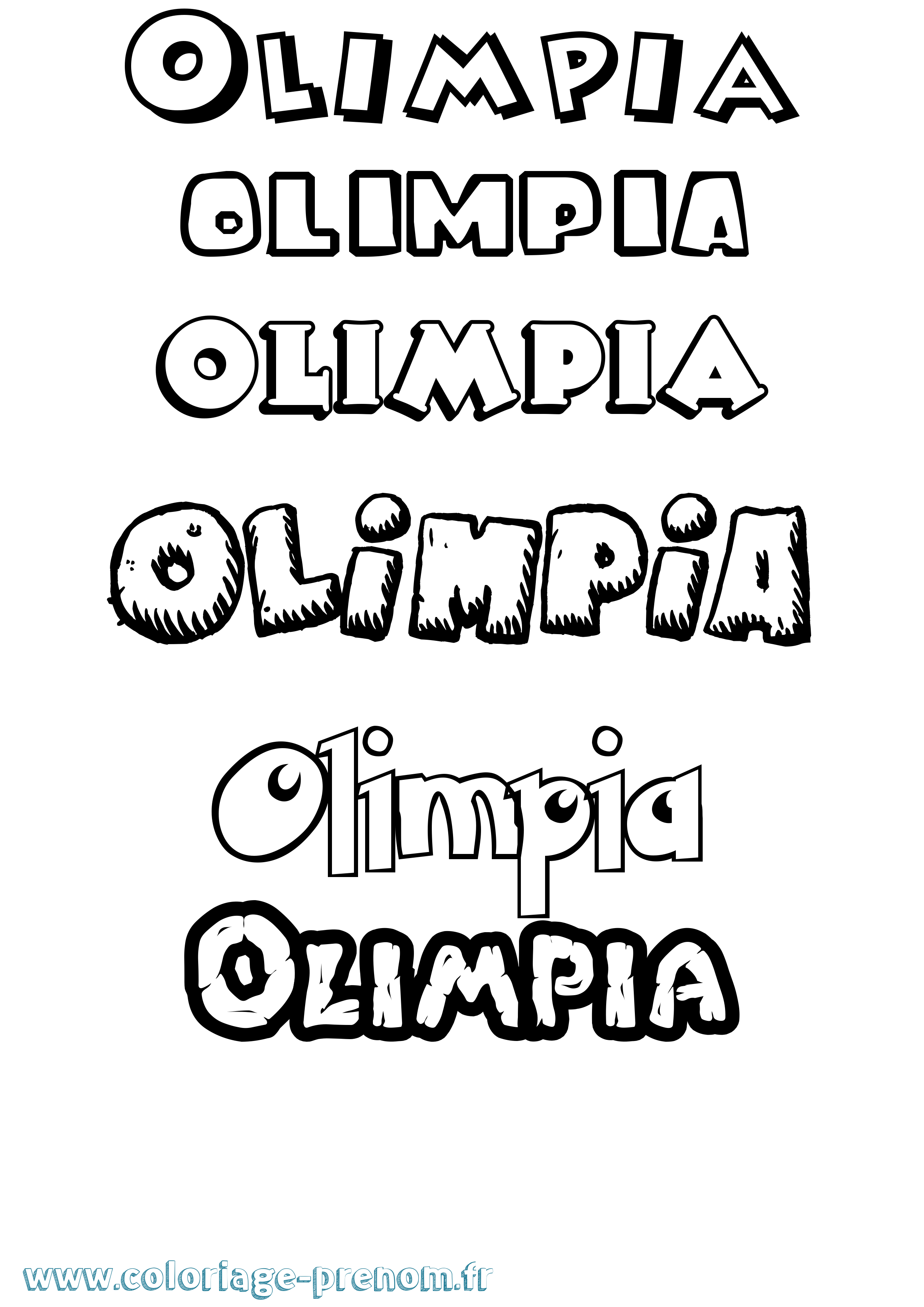 Coloriage Olimpia Dessin Animé Coloriage prénom Olimpia Dessin Animé