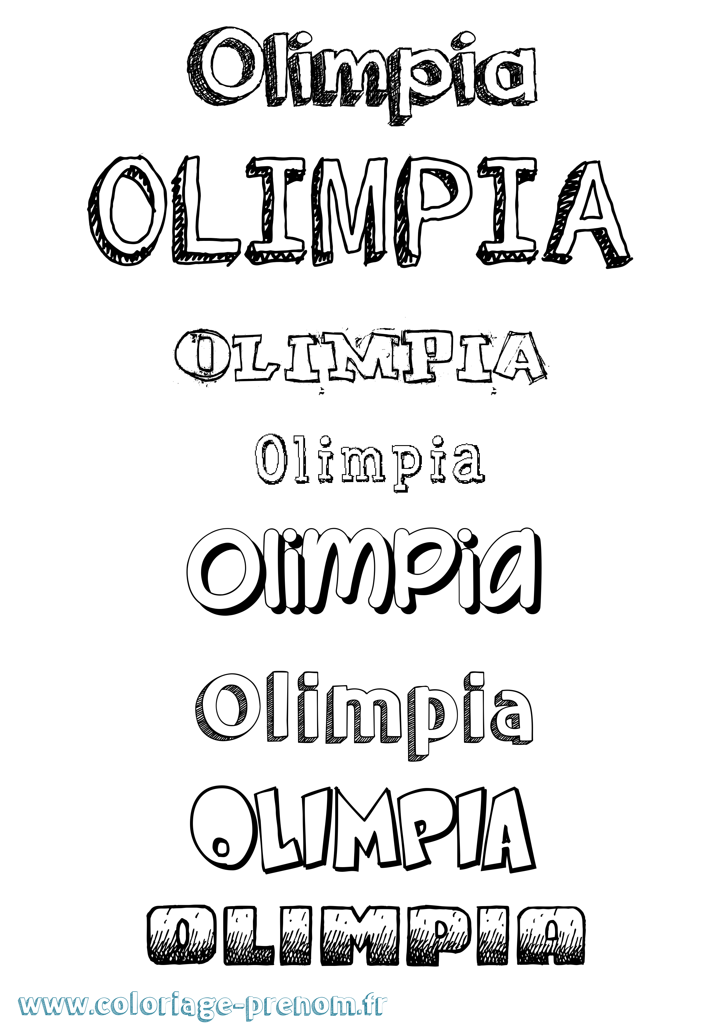 Coloriage prénom Olimpia Dessiné