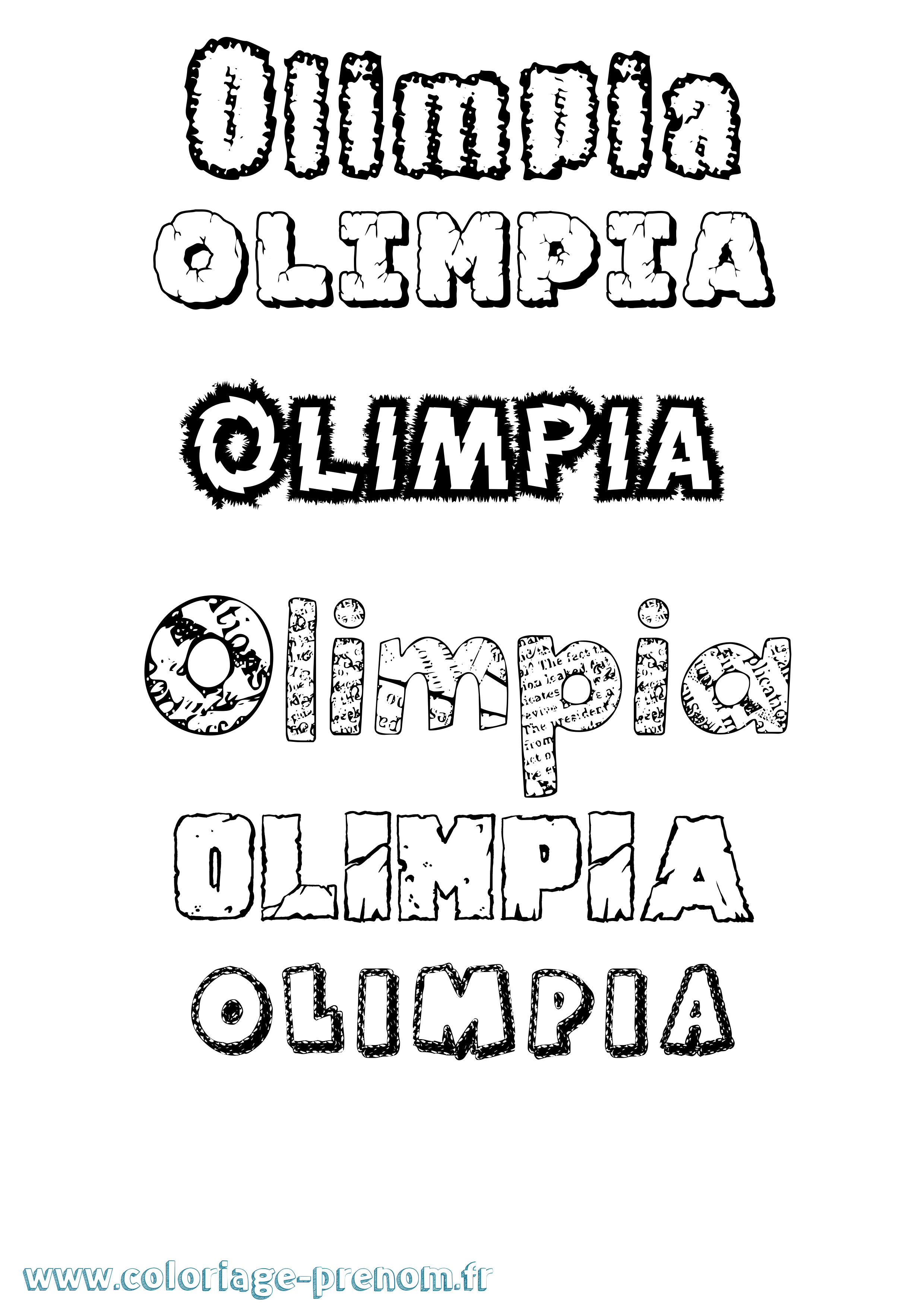 Coloriage Olimpia Destructuré Coloriage prénom Olimpia Destructuré