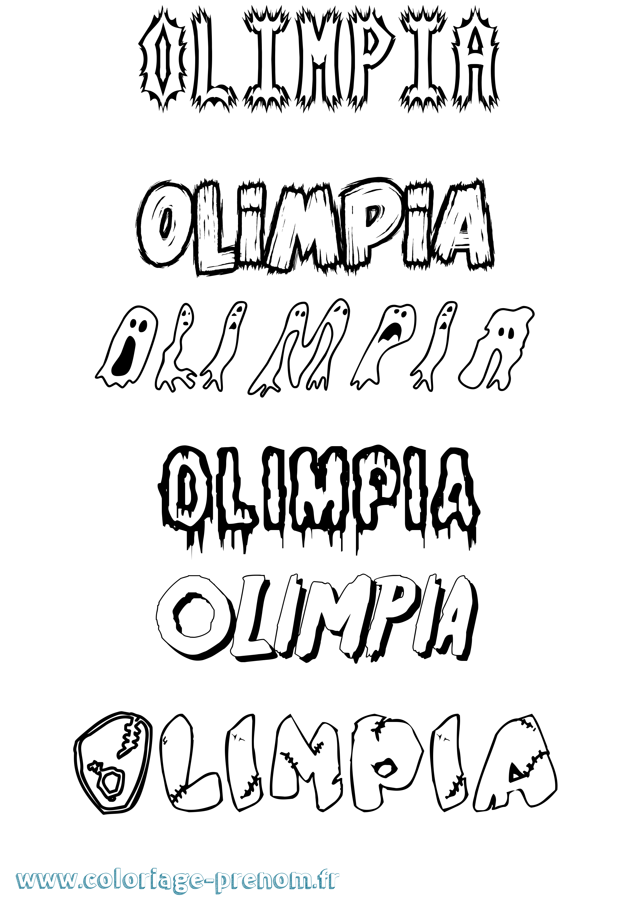 Coloriage Olimpia Frisson Coloriage prénom Olimpia Frisson