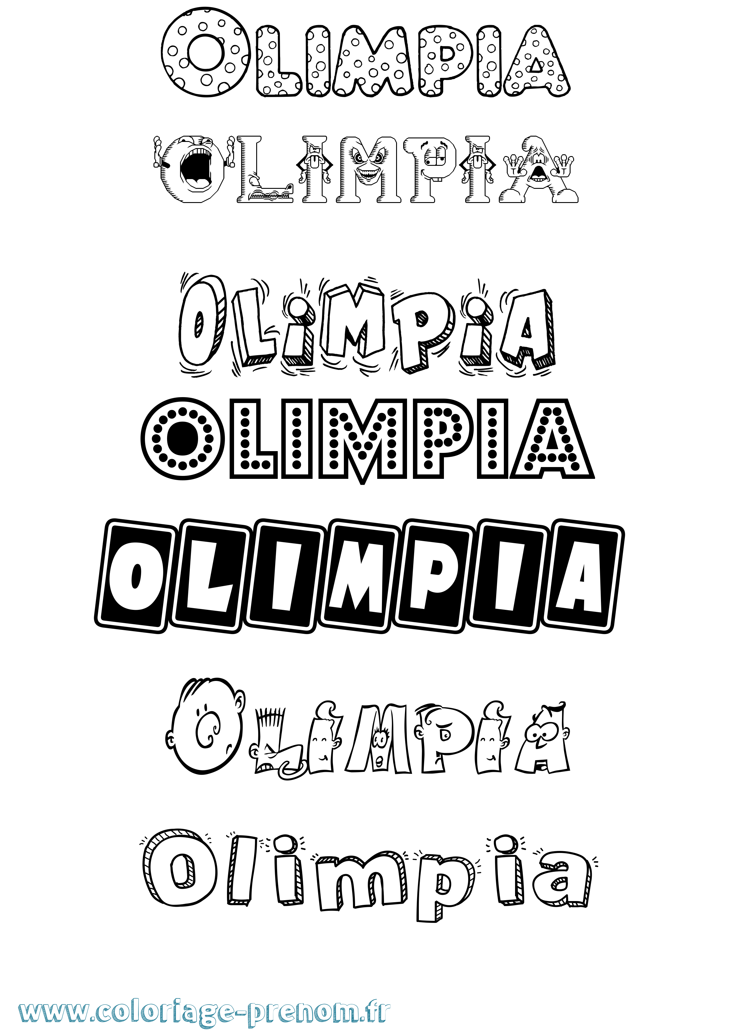 Coloriage prénom Olimpia Fun