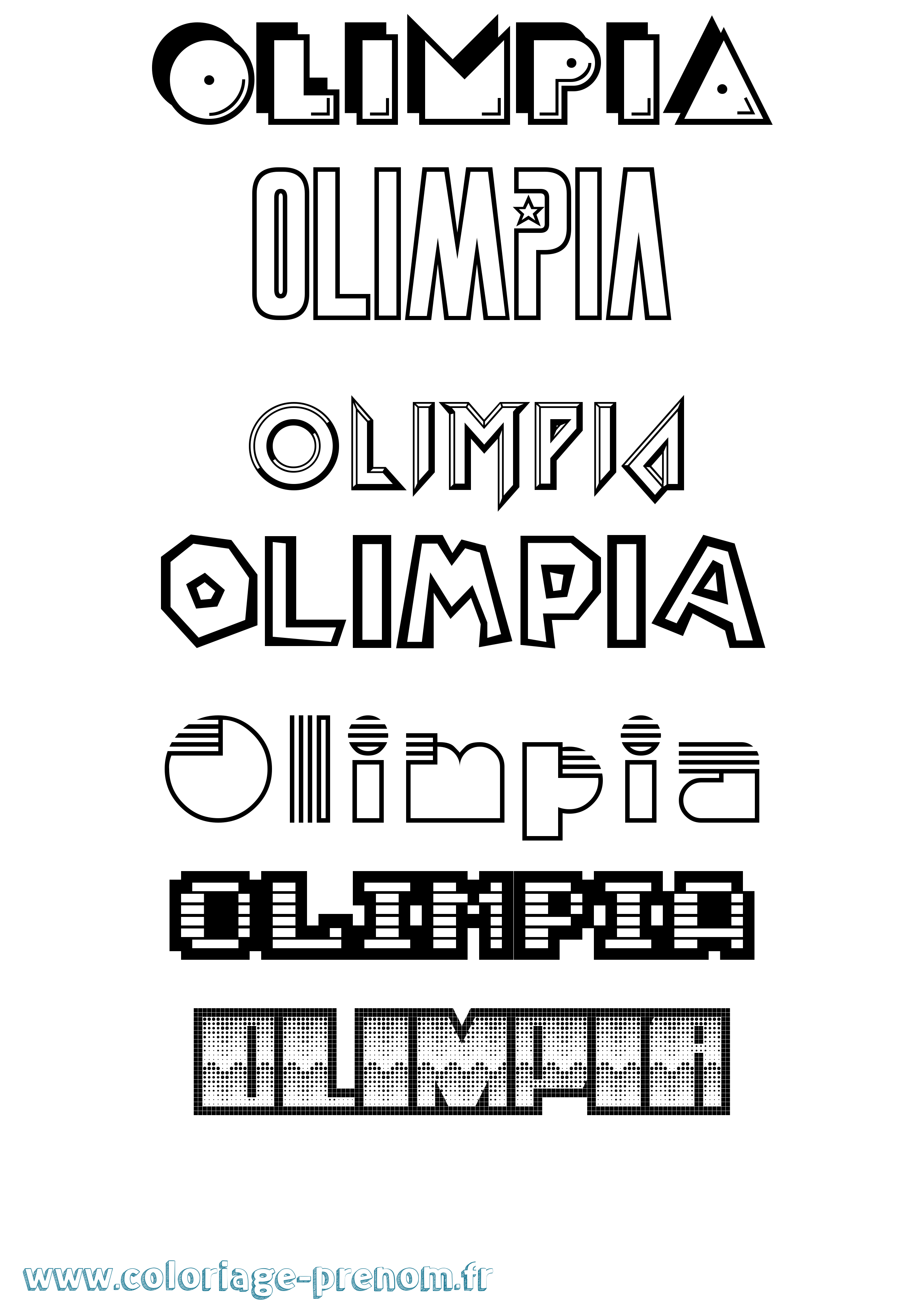 Coloriage Olimpia Jeux Vidéos Coloriage prénom Olimpia Jeux Vidéos