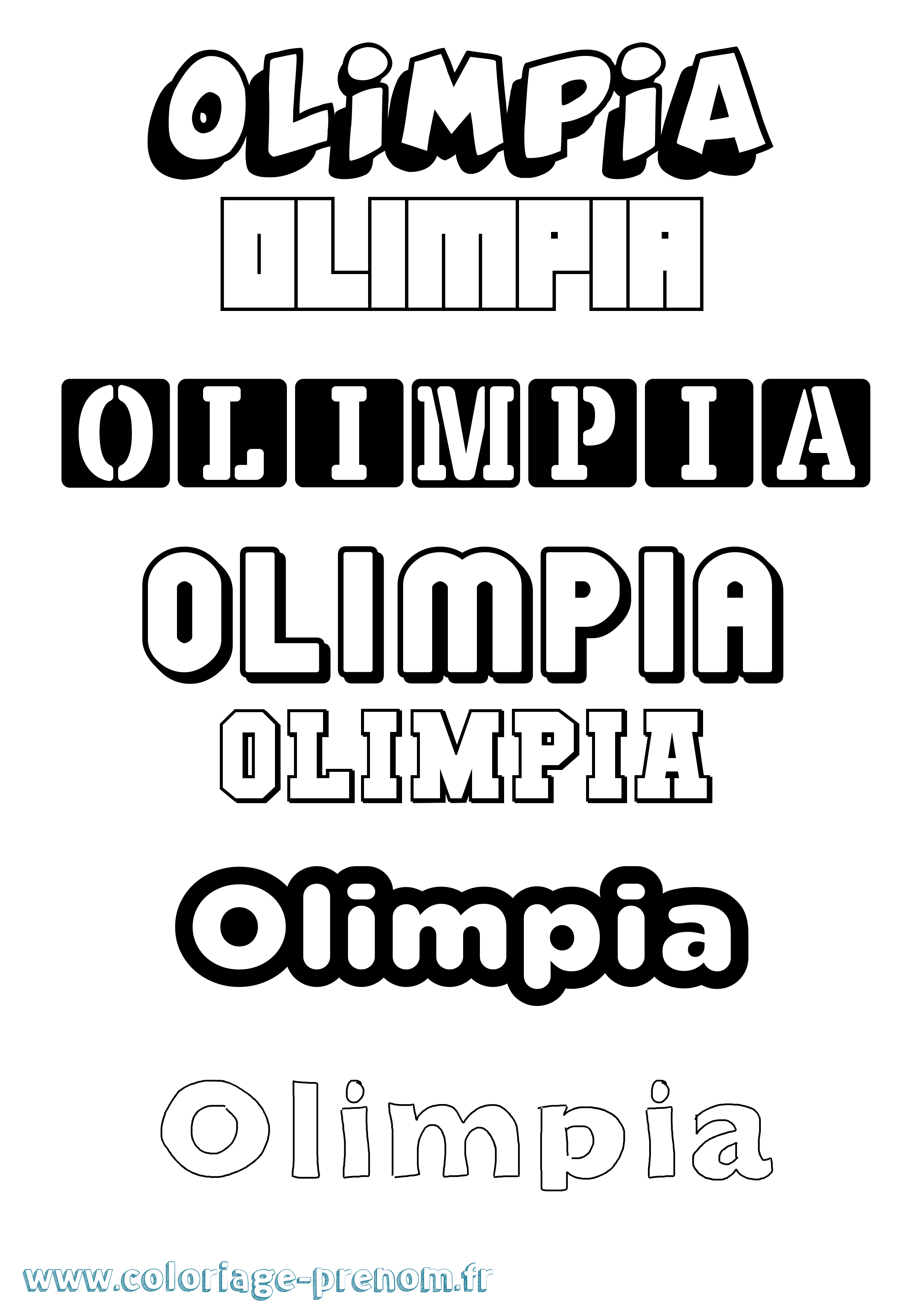Coloriage prénom Olimpia Simple