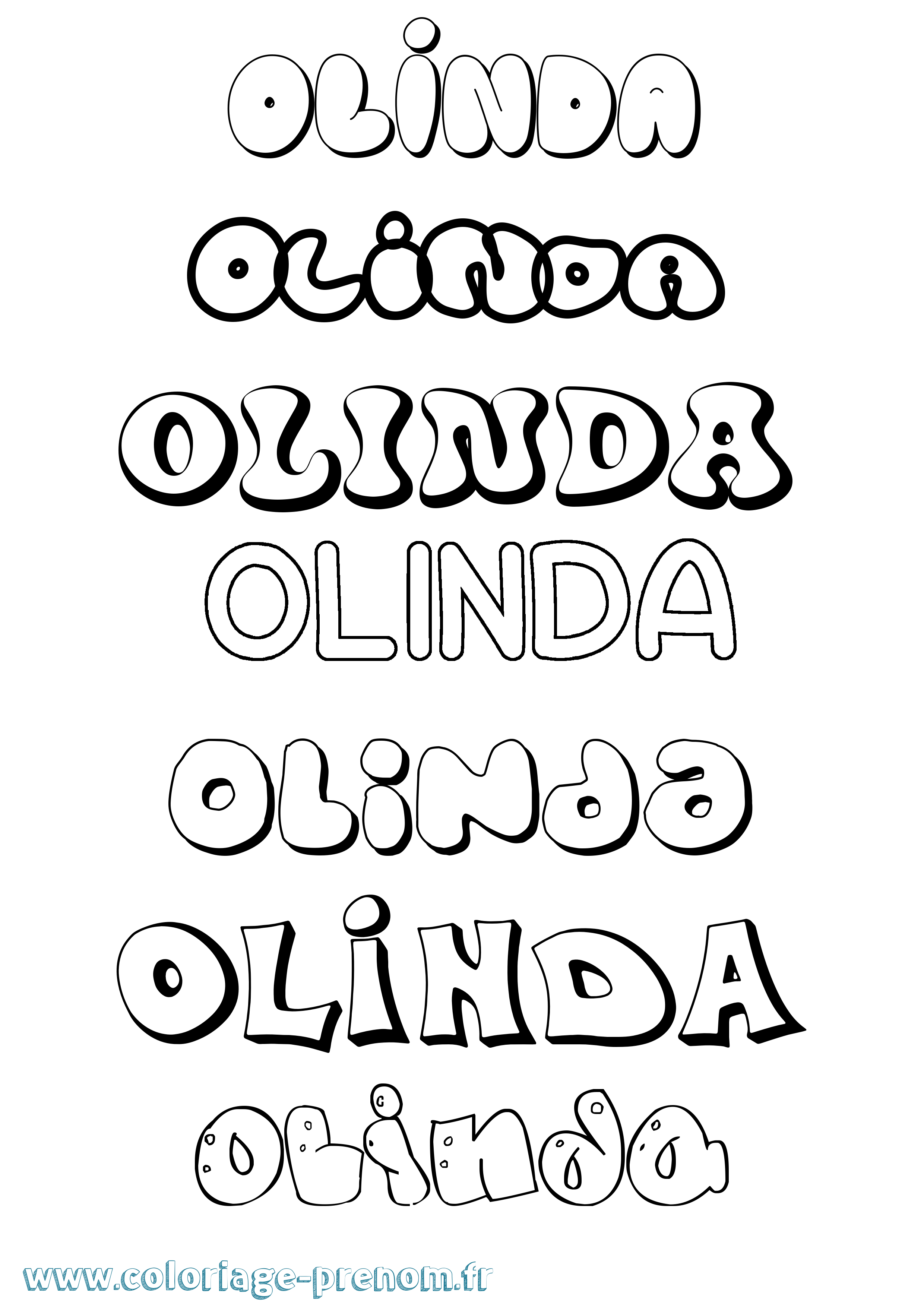 Coloriage Olinda Bubble Coloriage prénom Olinda Bubble