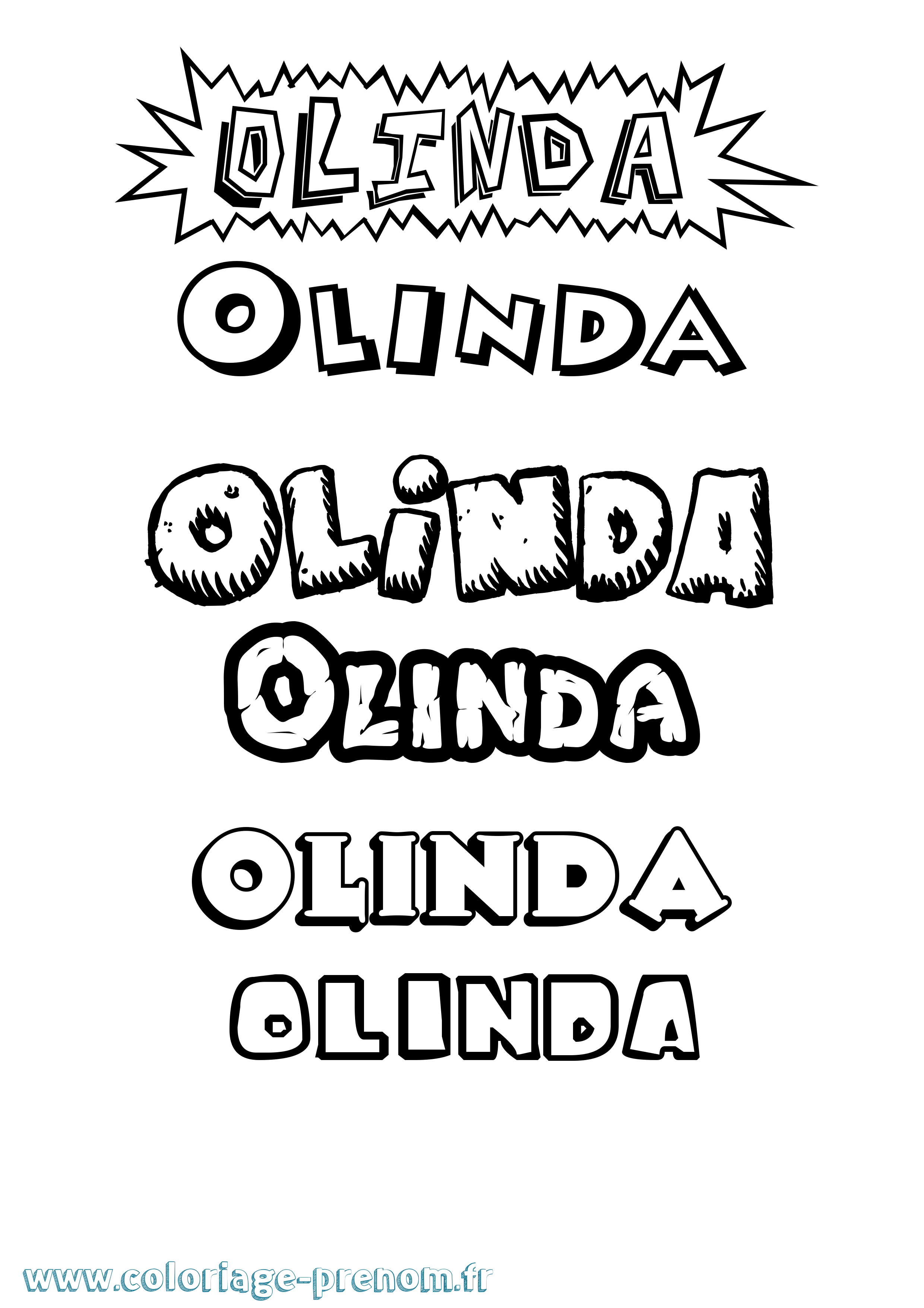 Coloriage Olinda Dessin Animé Coloriage prénom Olinda Dessin Animé