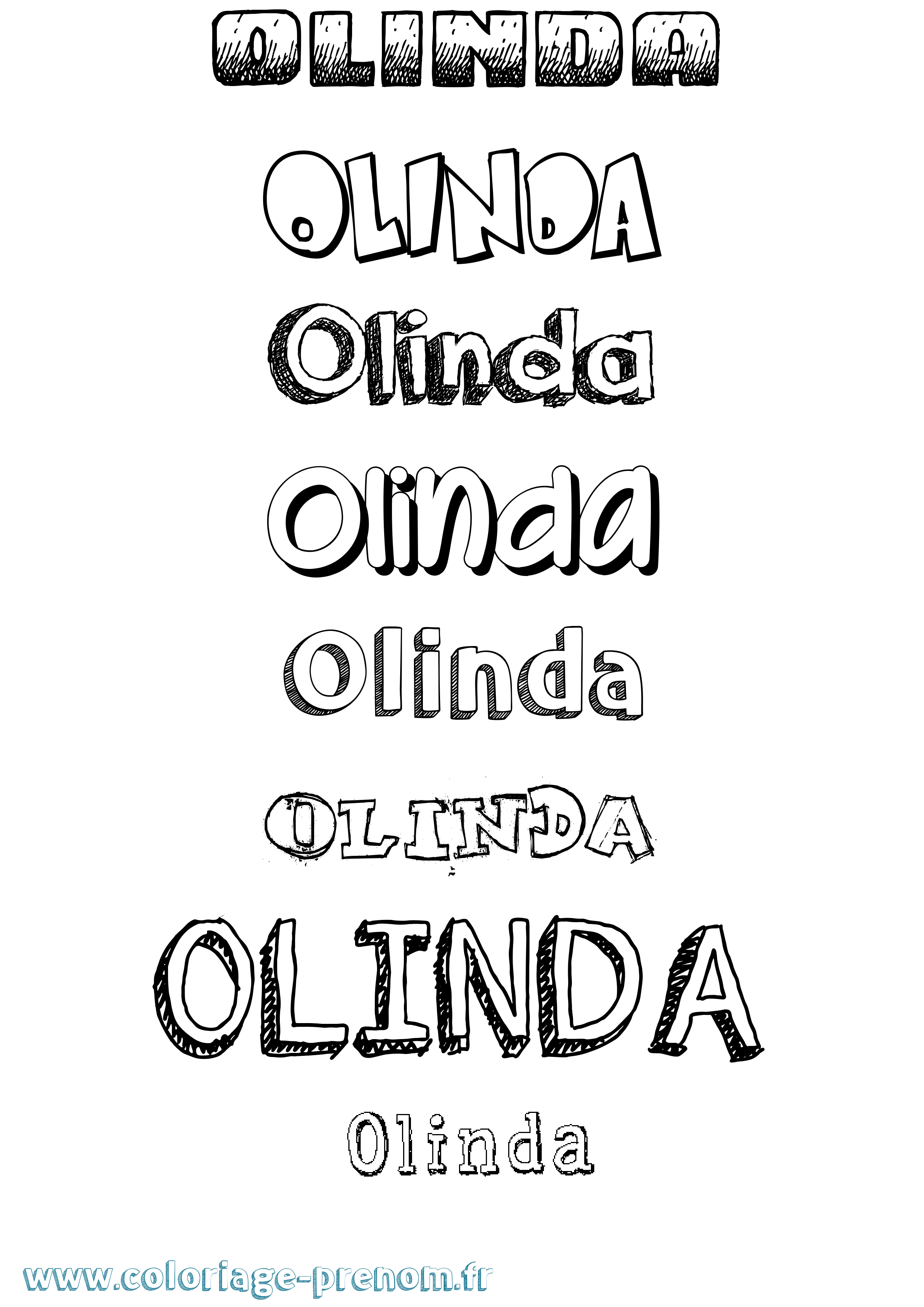 Coloriage Olinda Dessiné Coloriage prénom Olinda Dessiné