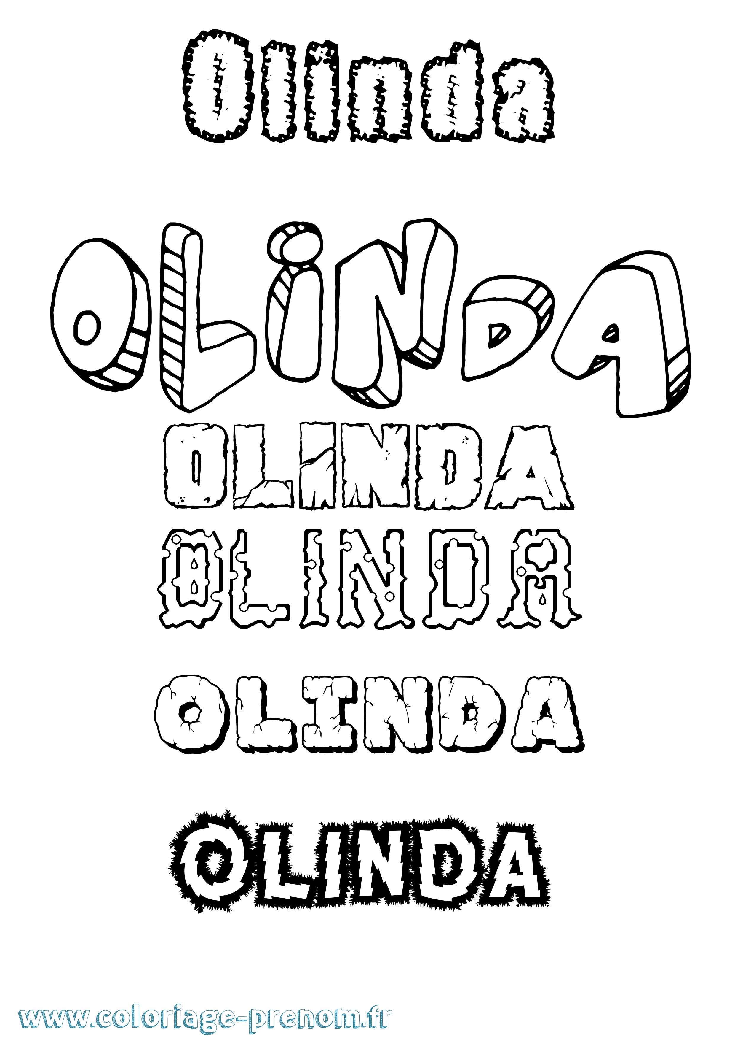 Coloriage Olinda Destructuré Coloriage prénom Olinda Destructuré